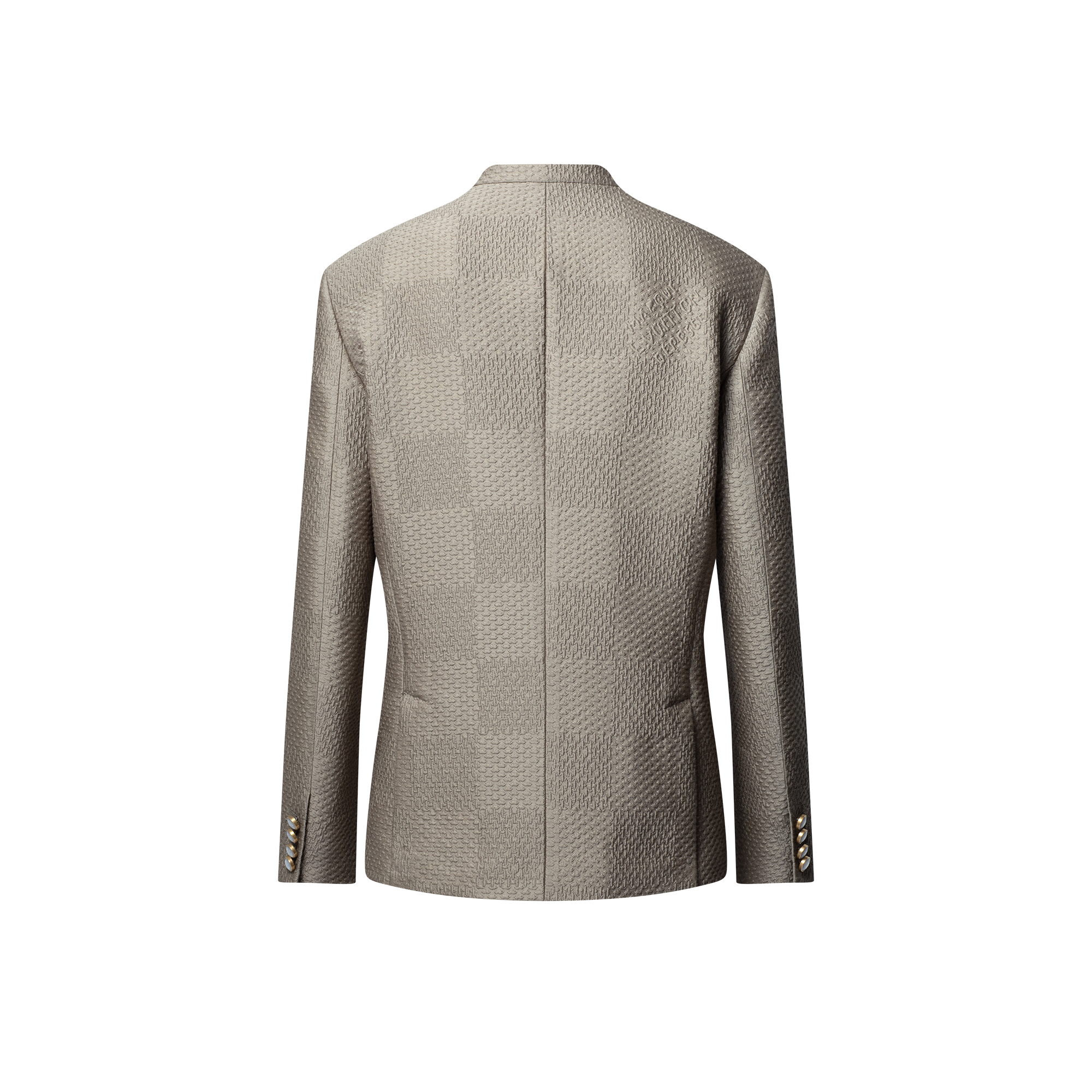 Giacca doppiopetto in misto lana e seta con motivo Damier in trama jacquard  Uomo Abbigliamento Blazer e Giacche | LOUIS VUITTON (Zoom prodotto)