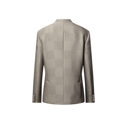 Giacca doppiopetto in misto lana e seta con motivo Damier in trama jacquard Uomo Abbigliamento Blazer e Giacche | LOUIS VUITTON (Zoom prodotto)