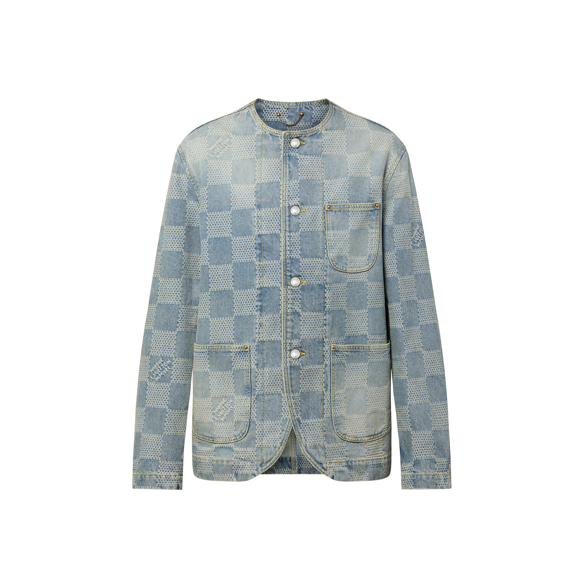 Giacca elegante in denim con motivo Damier 3D  Uomo Abbigliamento Capispalla e Cappotti | LOUIS VUITTON (Zoom prodotto)