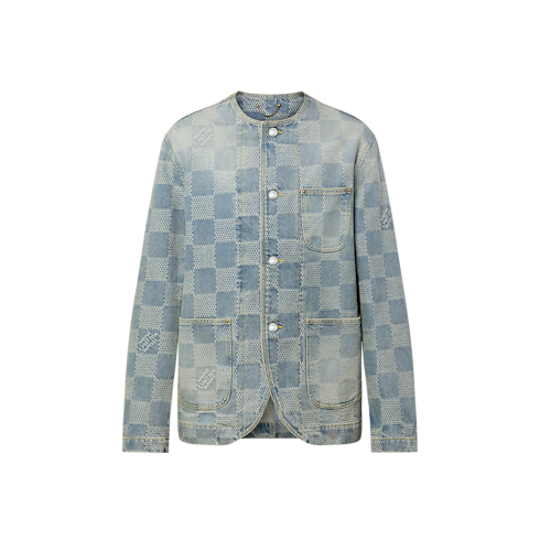 Giacca elegante in denim con motivo Damier 3D Uomo Abbigliamento Capispalla e Cappotti | LOUIS VUITTON (Zoom prodotto)