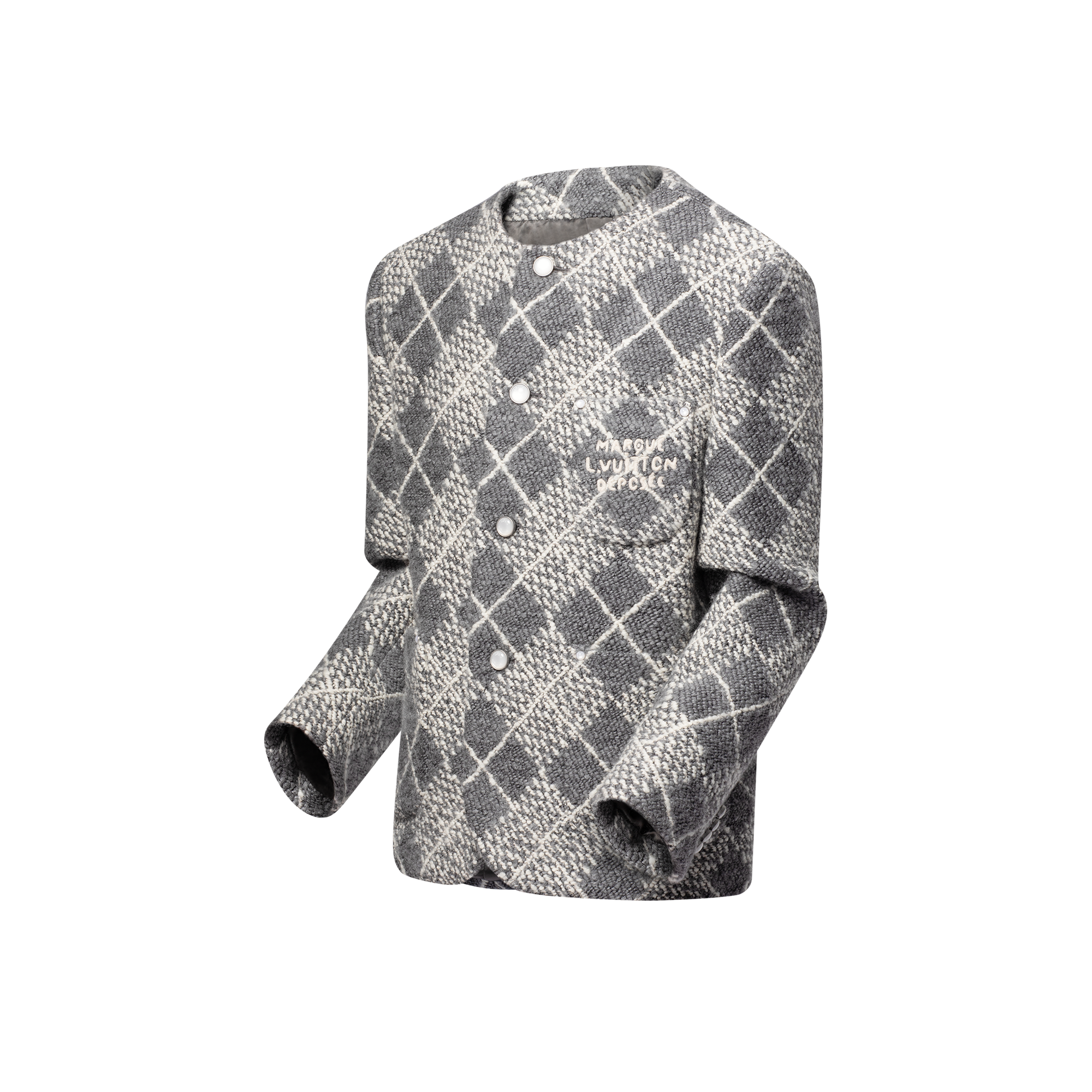 Giacca elegante in lana senza colletto  Uomo Abbigliamento Blazer e Giacche | LOUIS VUITTON (Zoom prodotto)