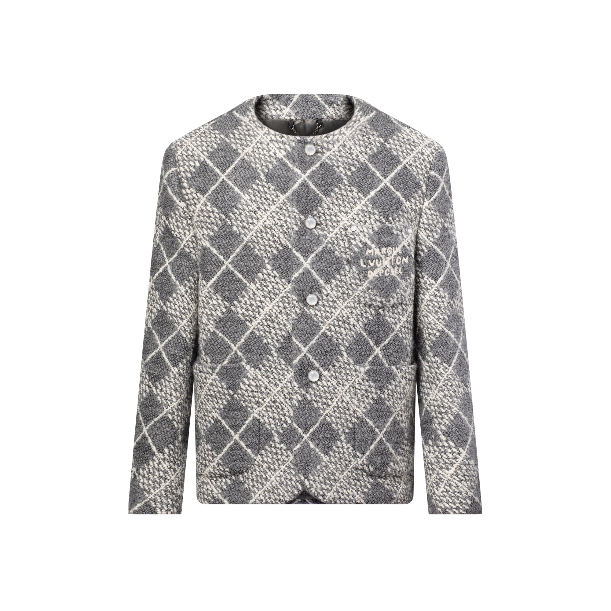 Giacca elegante in lana senza colletto  Uomo Abbigliamento Blazer e Giacche | LOUIS VUITTON (Zoom prodotto)