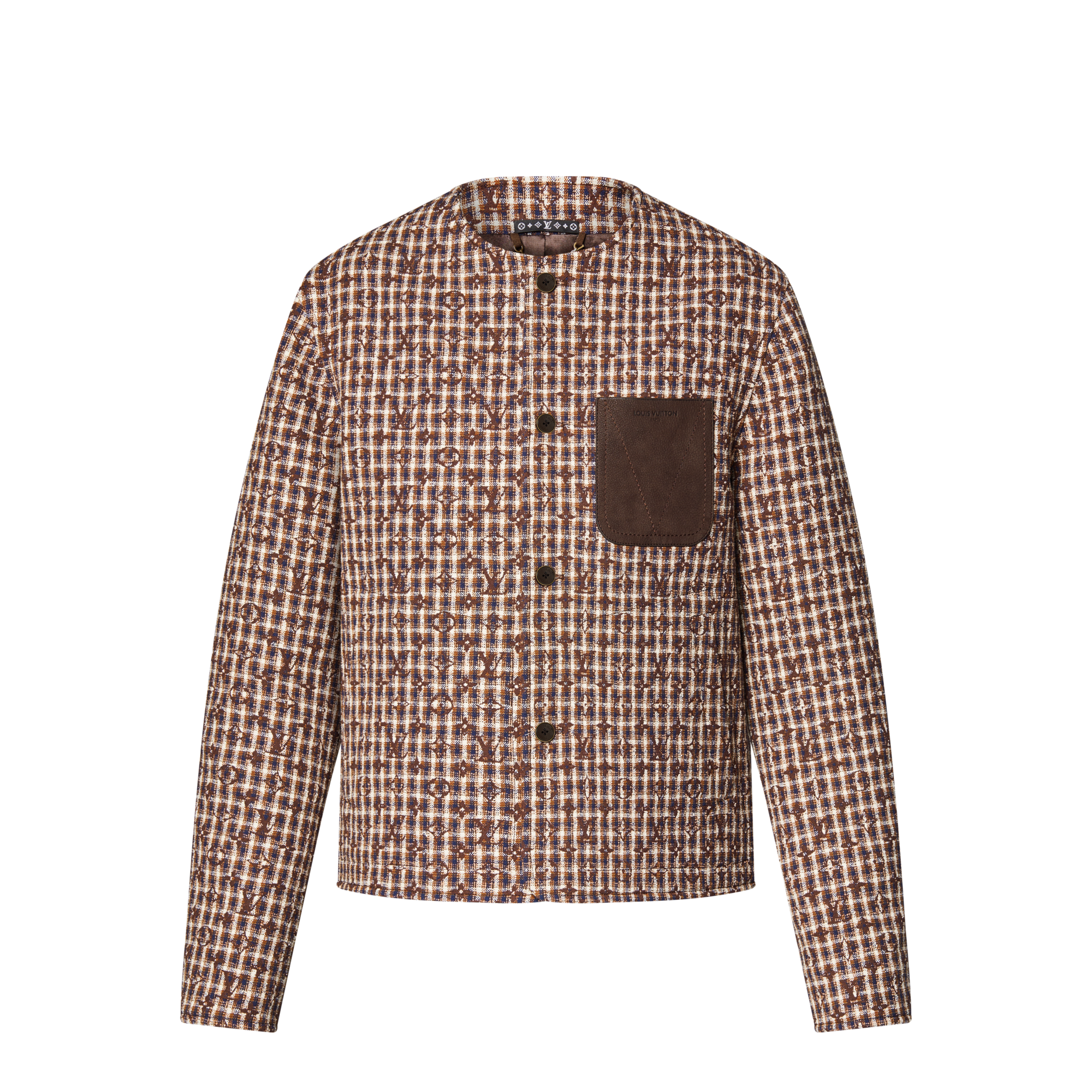 Giacca elegante in tweed senza colletto con motivo Monogram  Uomo Abbigliamento Blazer e Giacche | LOUIS VUITTON (Zoom prodotto)