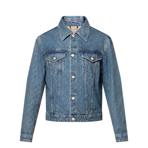 Giacca in denim con motivo Monogram in trama jacquard Uomo Abbigliamento Capispalla e Cappotti | LOUIS VUITTON (Zoom prodotto)