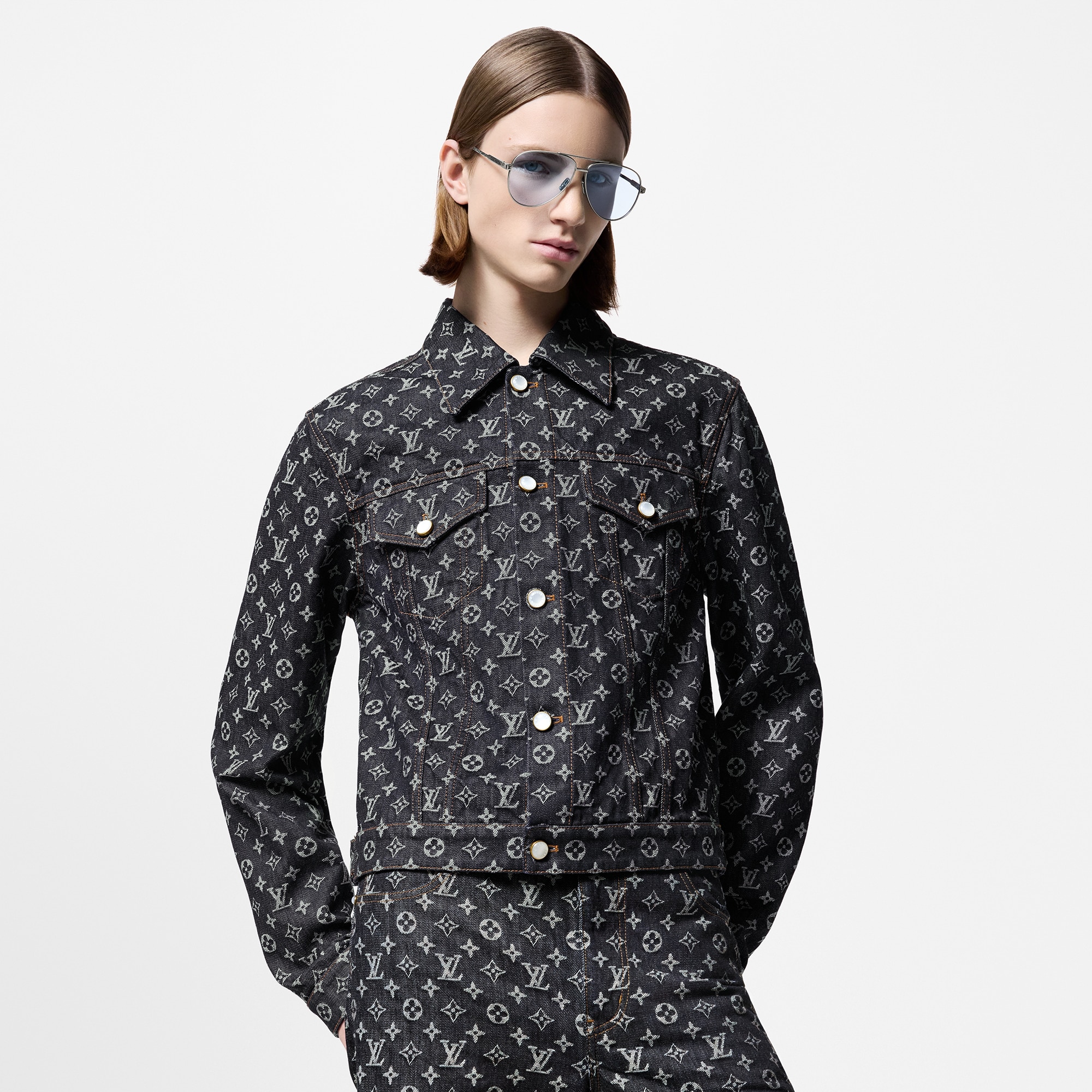 Giacca in denim con motivo Monogram in trama jacquard  Uomo Abbigliamento Capispalla e Cappotti | LOUIS VUITTON (Zoom prodotto)
