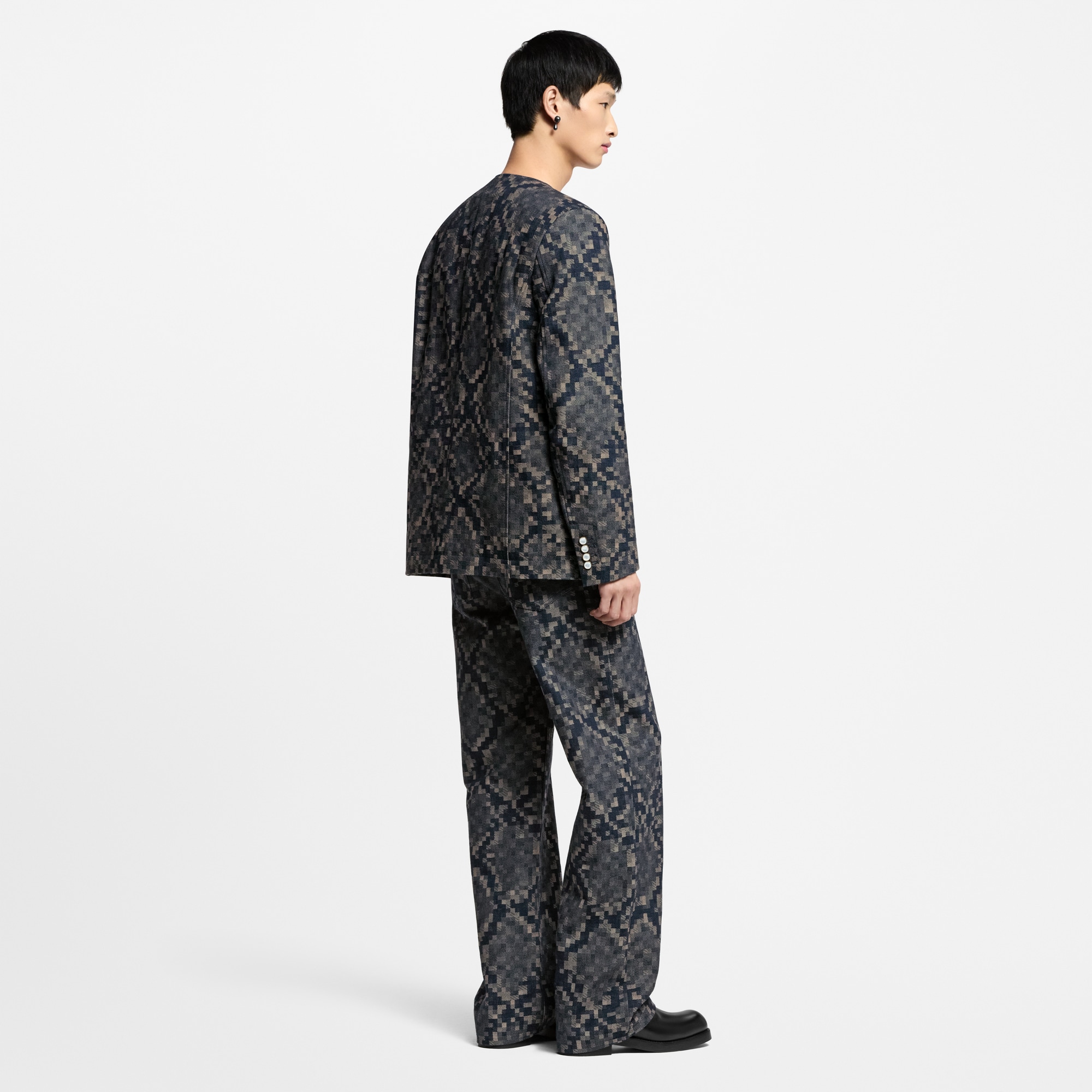 Giacca in denim senza colletto con motivo grafico  Uomo Abbigliamento Tutti i Capi di Abbigliamento | LOUIS VUITTON (Zoom prodotto)