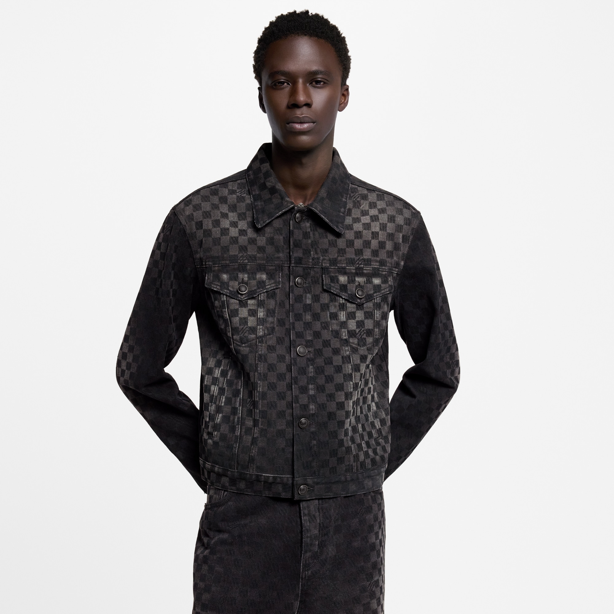 Giacca in jeans con motivo Damier floccato  Uomo Abbigliamento Capispalla e Cappotti | LOUIS VUITTON (Zoom prodotto)