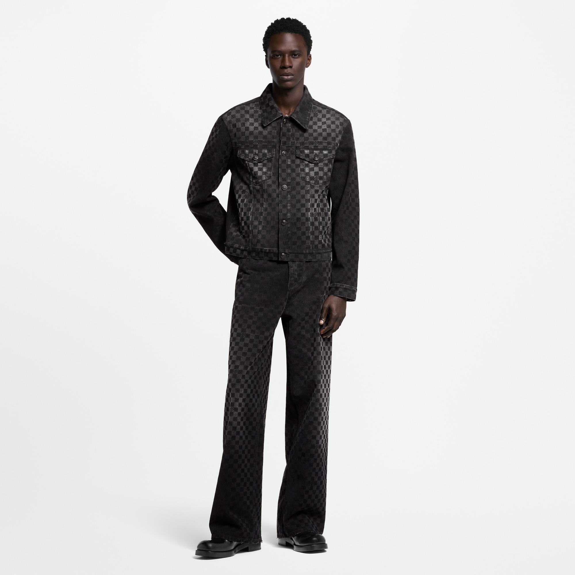 Giacca in jeans con motivo Damier floccato  Uomo Abbigliamento Capispalla e Cappotti | LOUIS VUITTON (Zoom prodotto)