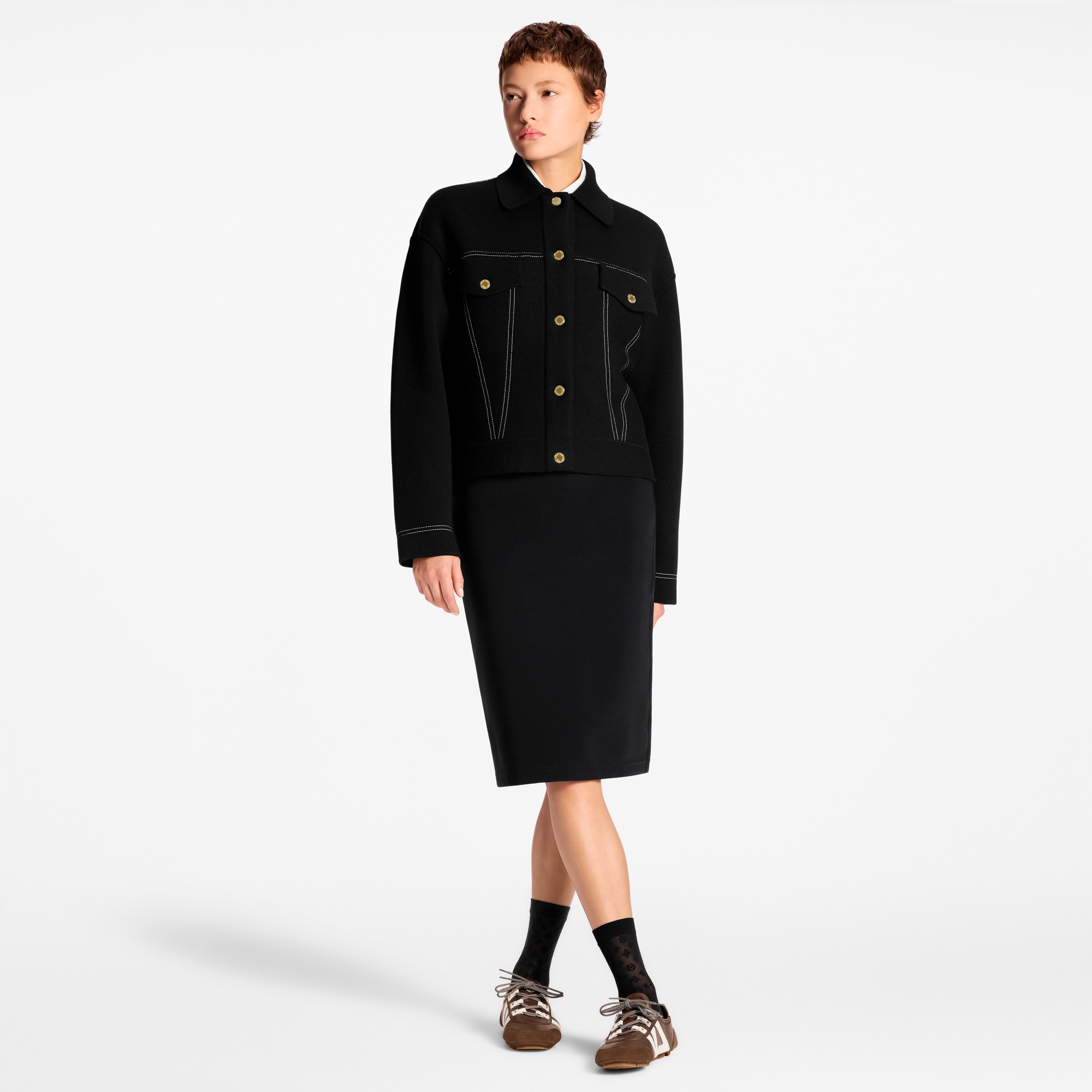 Giacca in maglia effetto denim  Donna Abbigliamento Cappotti e Giacche | LOUIS VUITTON (Zoom prodotto)