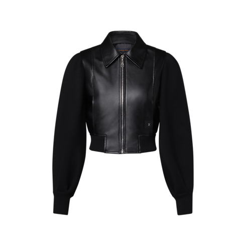 Giacca in pelle con maniche in maglia Donna Abbigliamento Cappotti e Giacche | LOUIS VUITTON (Zoom prodotto)