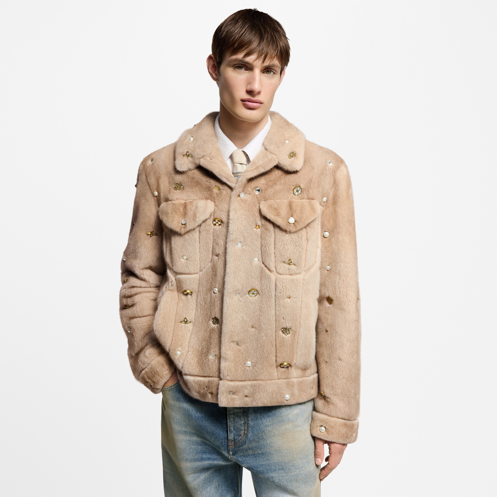 Giacca in pelliccia di visone con decori - Realizzata su ordinazione  Uomo Abbigliamento Capispalla e Cappotti | LOUIS VUITTON (Zoom prodotto)