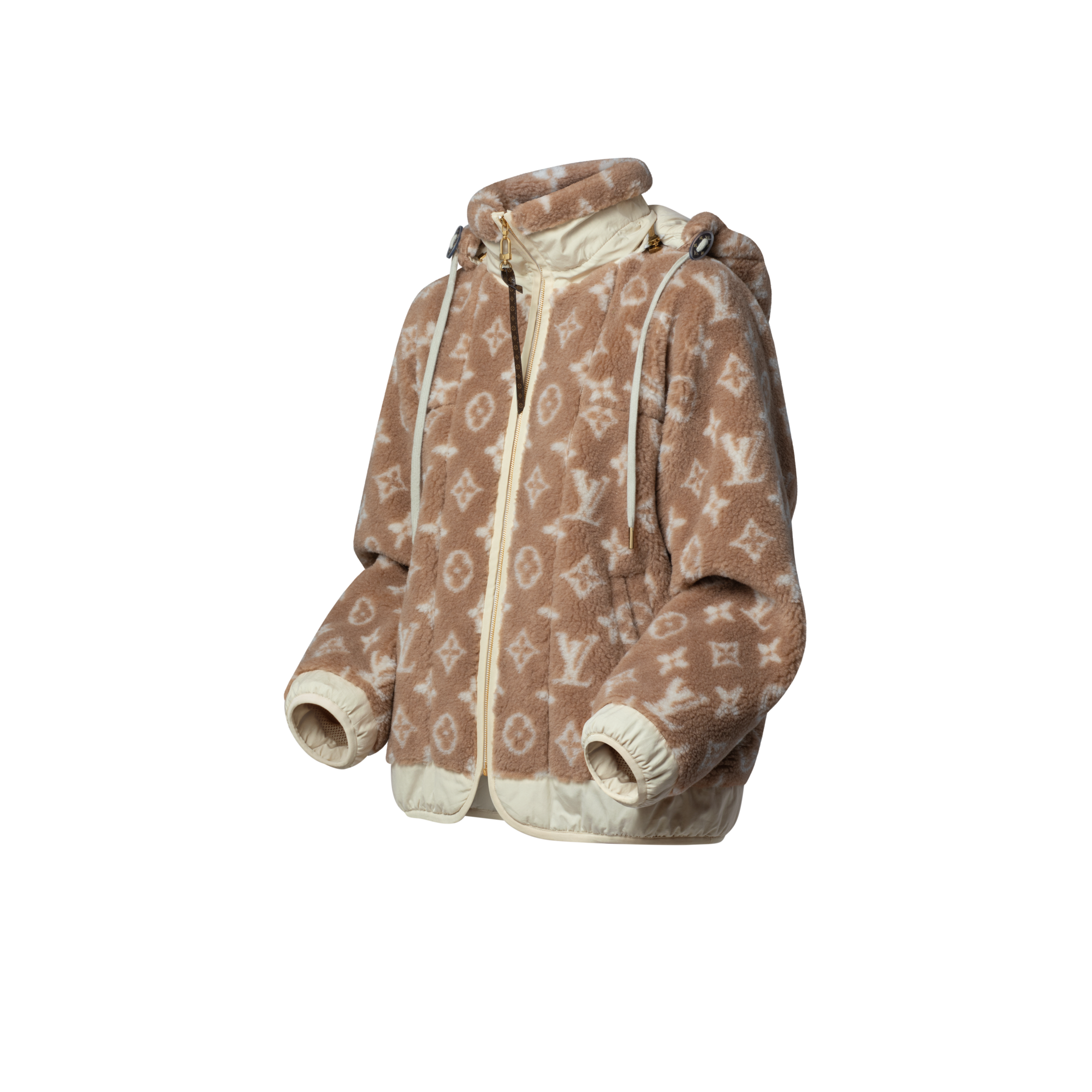 Giacca in pile con motivo Monogram e cappuccio  Donna Abbigliamento Cappotti e Giacche | LOUIS VUITTON (Zoom prodotto)