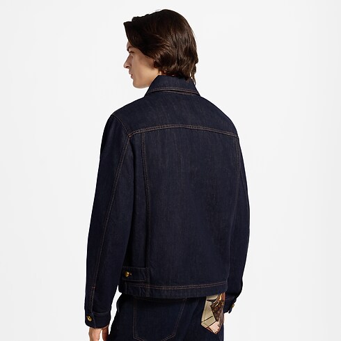 Giacca in stile workwear in denim cropped worn view