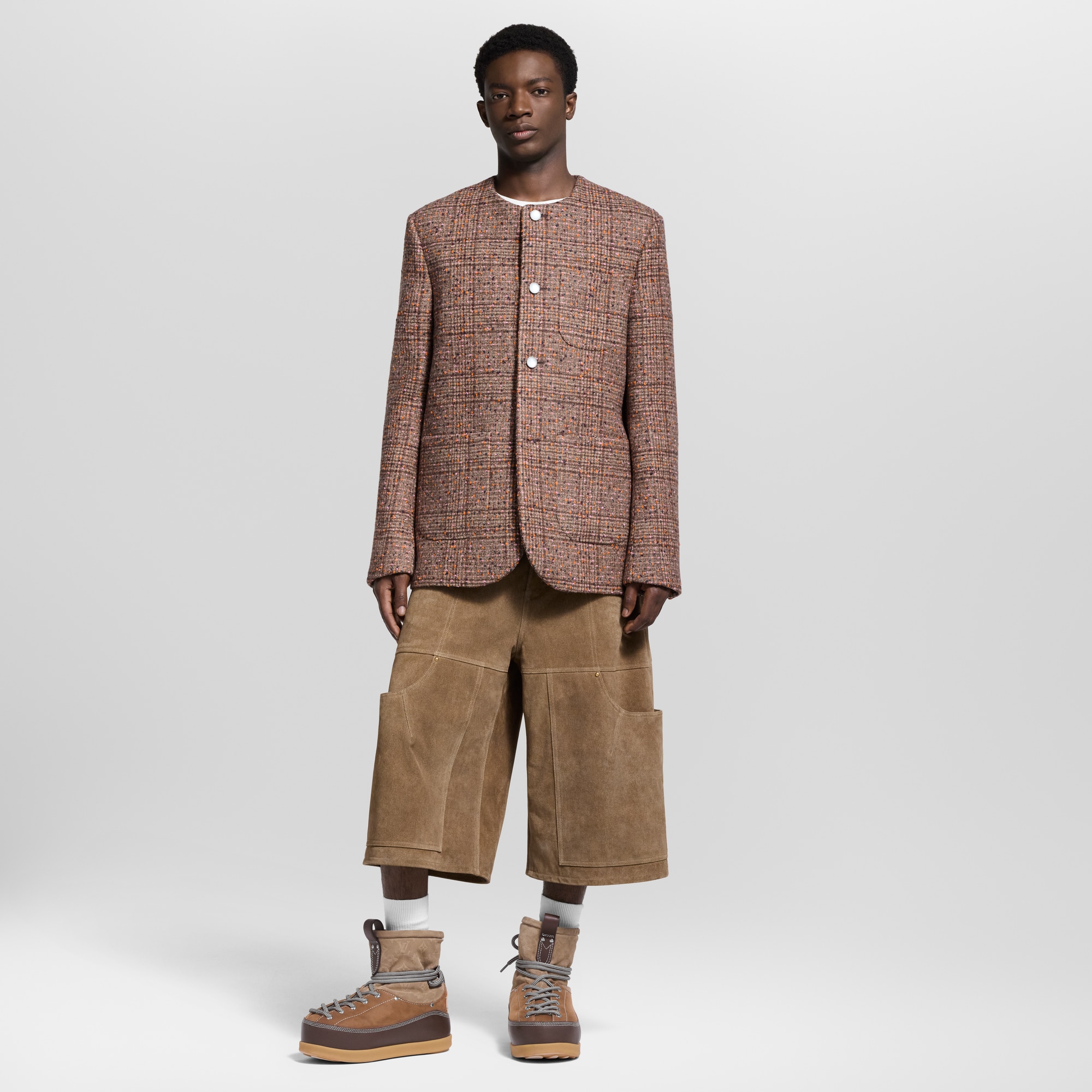 Giacca in tweed senza colletto  Uomo Abbigliamento Blazer e Giacche | LOUIS VUITTON (Zoom prodotto)