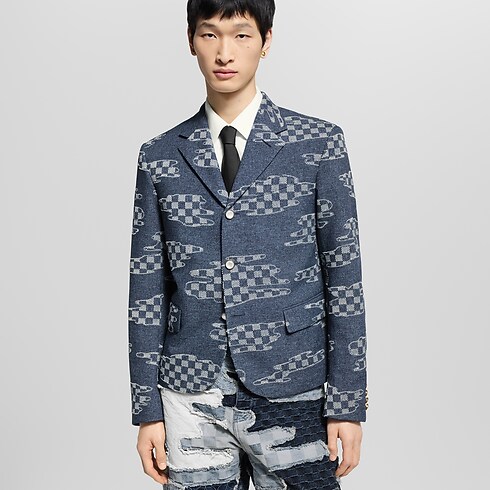 Giacca monopetto corta con motivo Damier Uomo Abbigliamento Blazer e Giacche | LOUIS VUITTON (Zoom prodotto)