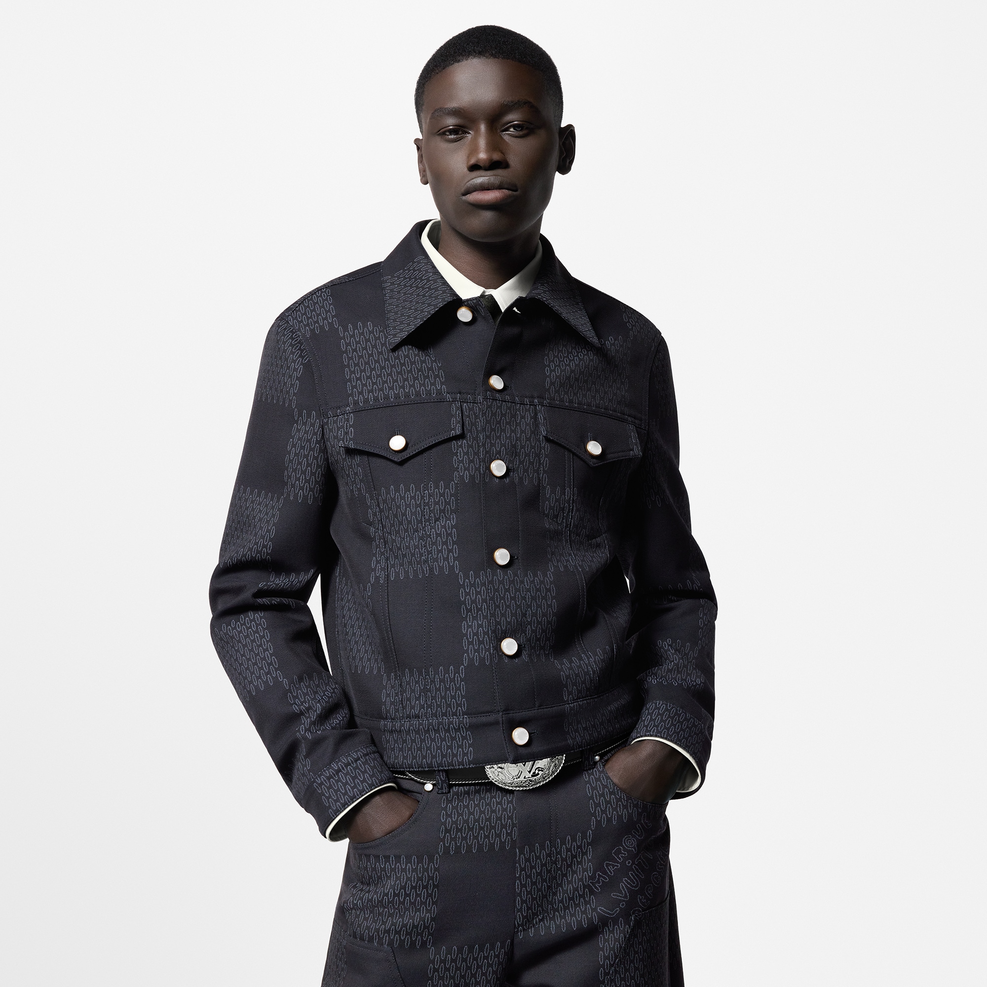Giacca sartoriale in lana con motivo Damier  Uomo Abbigliamento Capispalla e Cappotti | LOUIS VUITTON (Zoom prodotto)