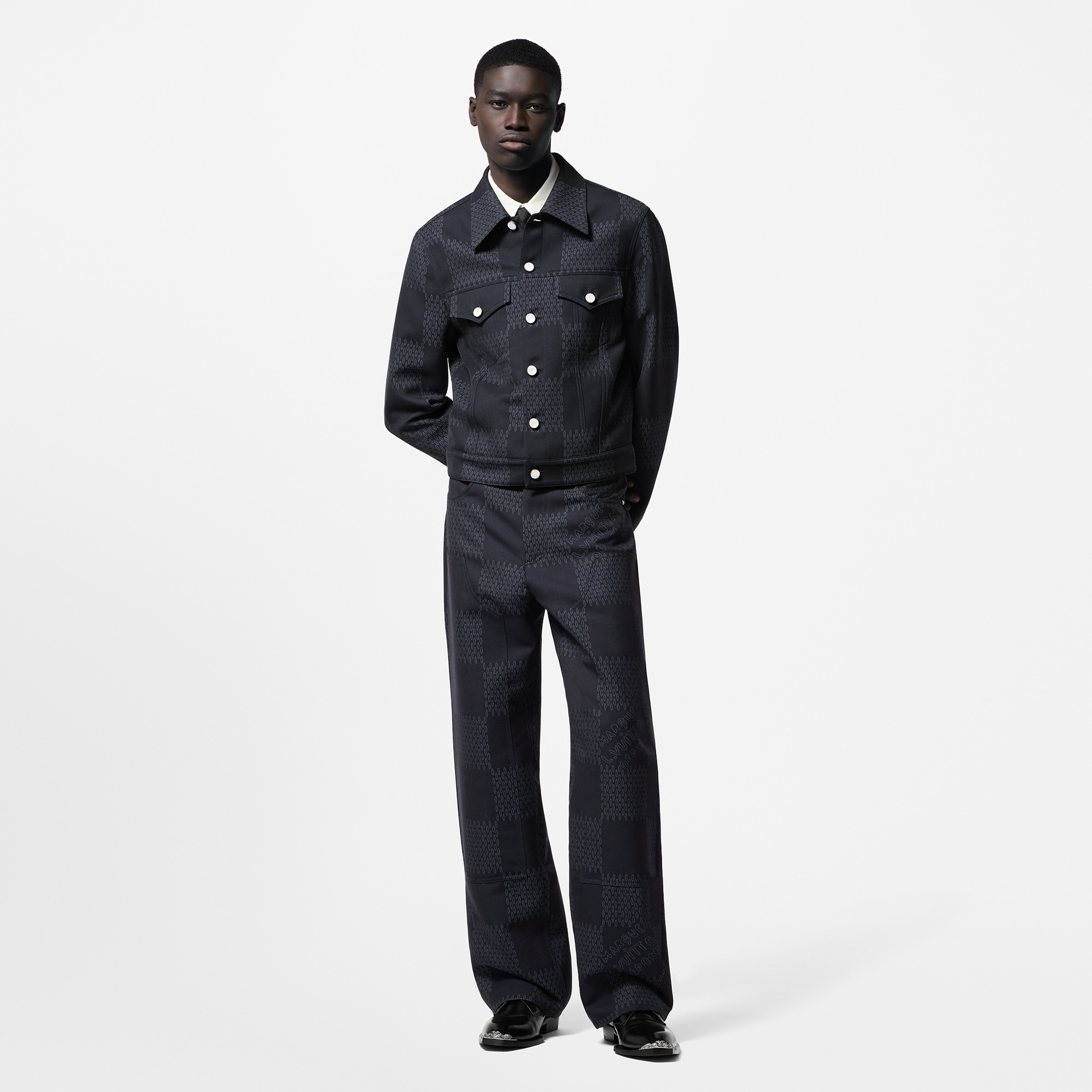 Giacca sartoriale in lana con motivo Damier  Uomo Abbigliamento Capispalla e Cappotti | LOUIS VUITTON (Zoom prodotto)