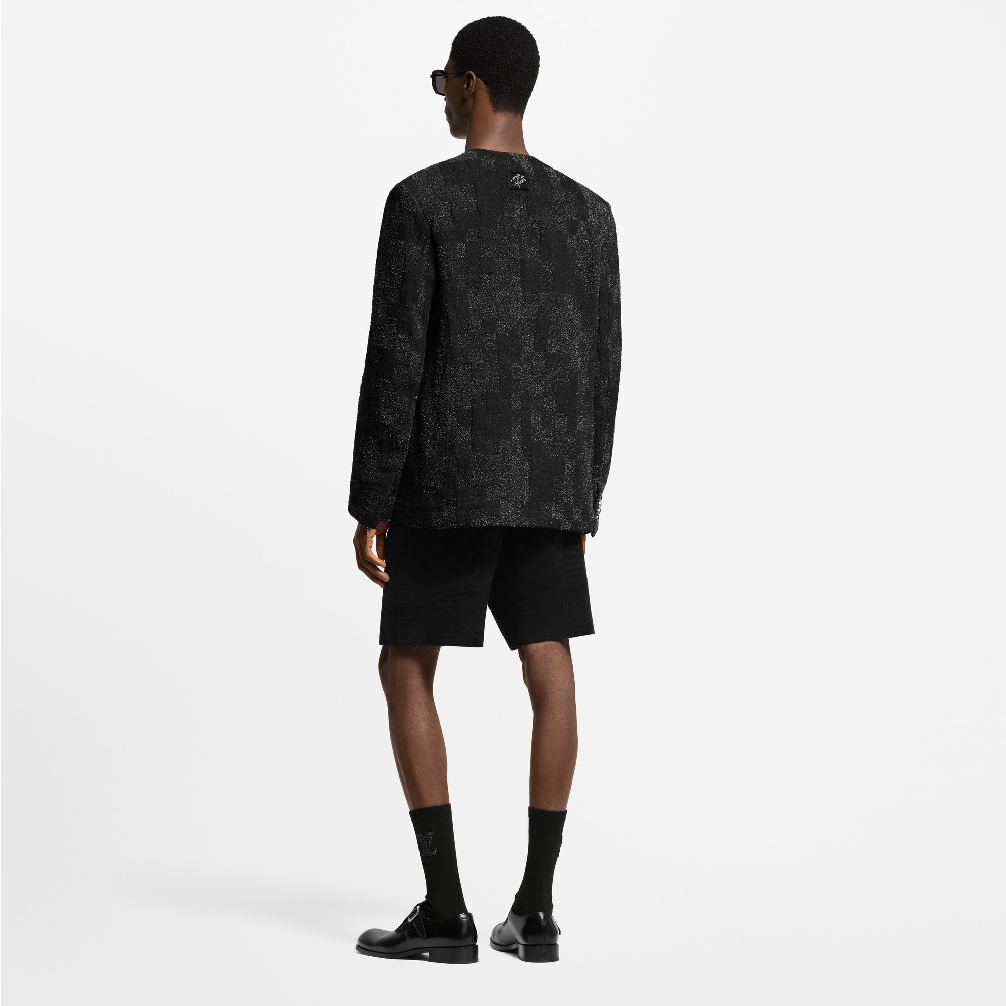 Giacca senza colletto in denim effetto bouclé  Uomo Abbigliamento Blazer e Giacche | LOUIS VUITTON (Zoom prodotto)