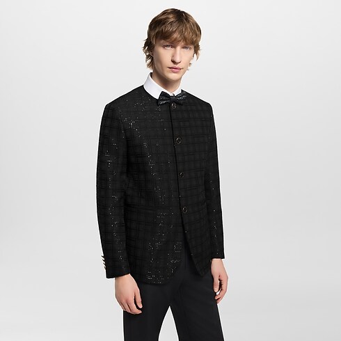 Giacca senza colletto ricamata con paillettes Uomo Abbigliamento Blazer e Giacche | LOUIS VUITTON (Zoom prodotto)