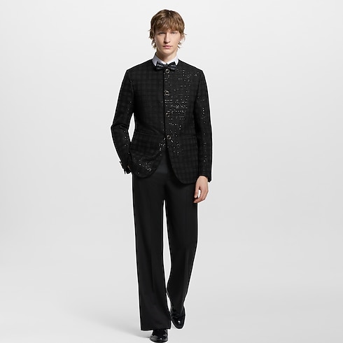 Giacca senza colletto ricamata con paillettes Uomo Abbigliamento Blazer e Giacche | LOUIS VUITTON (Zoom prodotto)