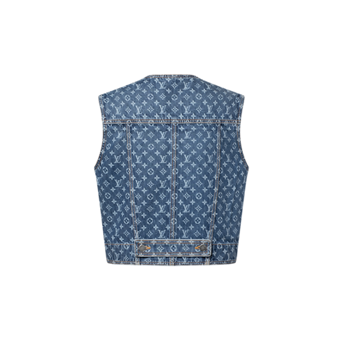 Giacca smanicata in denim con motivo Monogram Donna Abbigliamento Cappotti e Giacche | LOUIS VUITTON (Zoom prodotto)