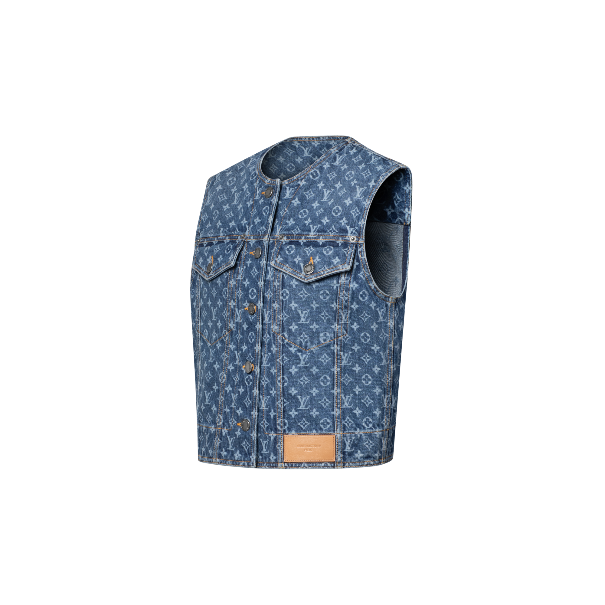 Giacca smanicata in denim con motivo Monogram  Donna Abbigliamento Cappotti e Giacche | LOUIS VUITTON (Zoom prodotto)