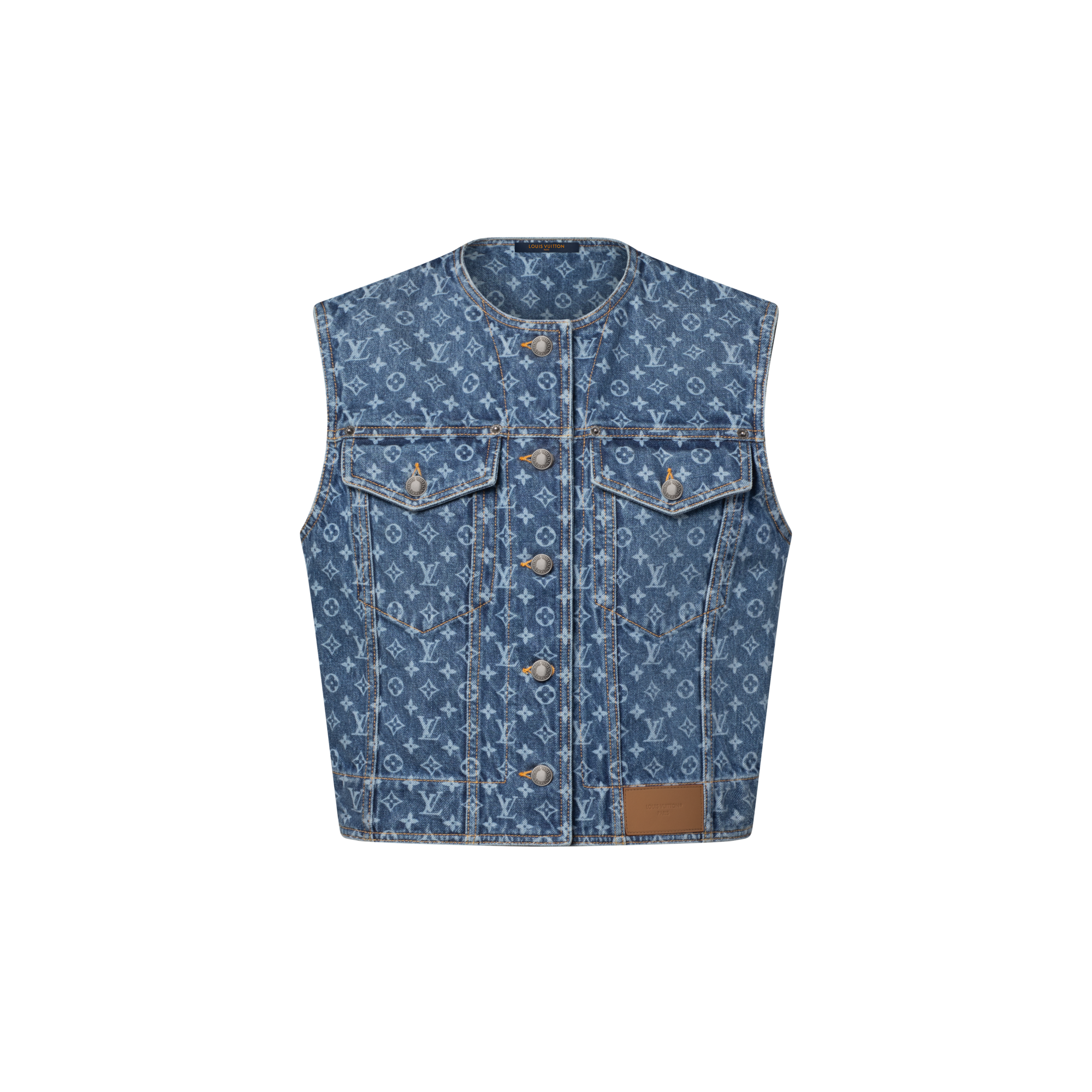 Giacca smanicata in denim con motivo Monogram  Donna Abbigliamento Cappotti e Giacche | LOUIS VUITTON (Zoom prodotto)