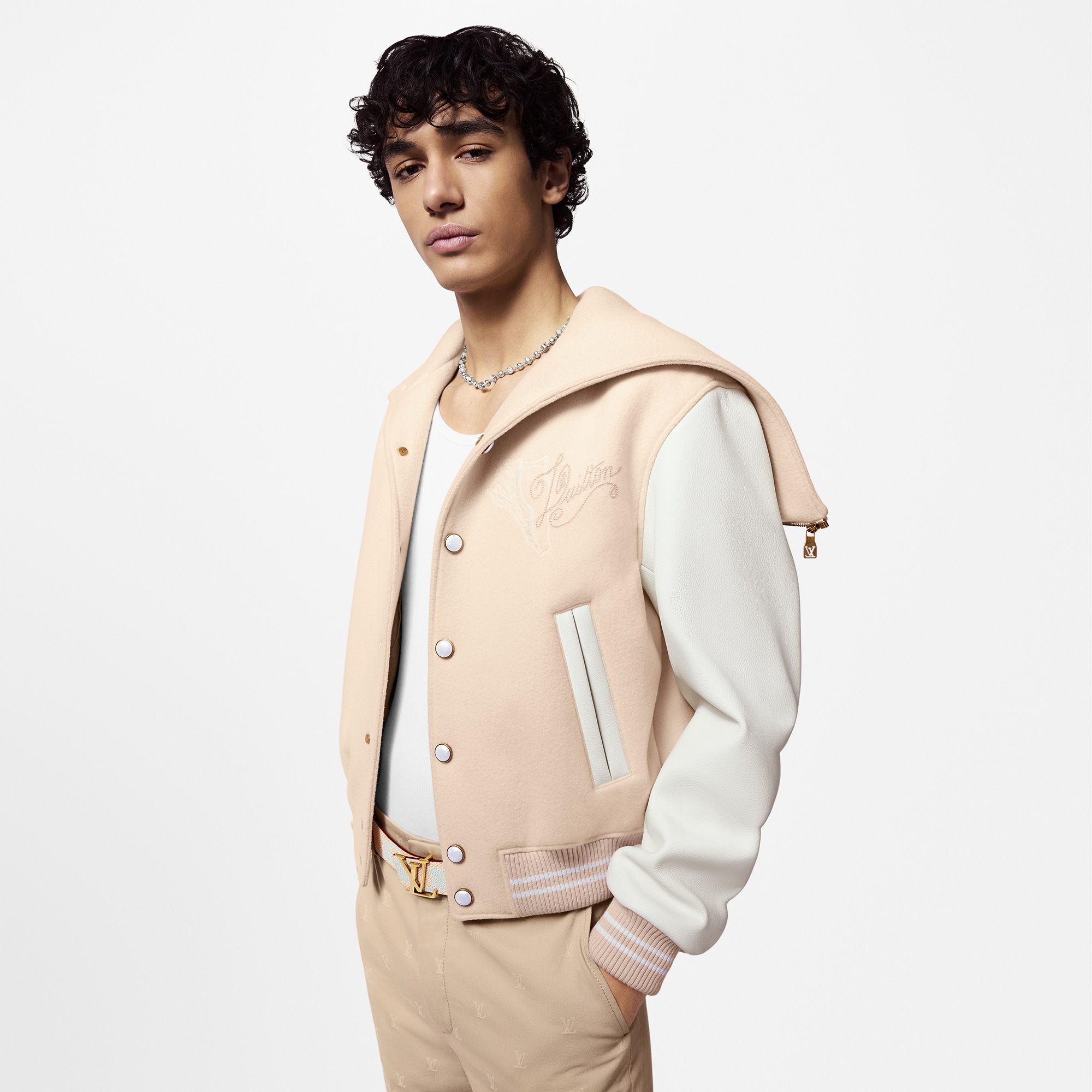 Giacca Varsity in pelle con collo marinière  Uomo Abbigliamento Capispalla e Cappotti | LOUIS VUITTON (Zoom prodotto)