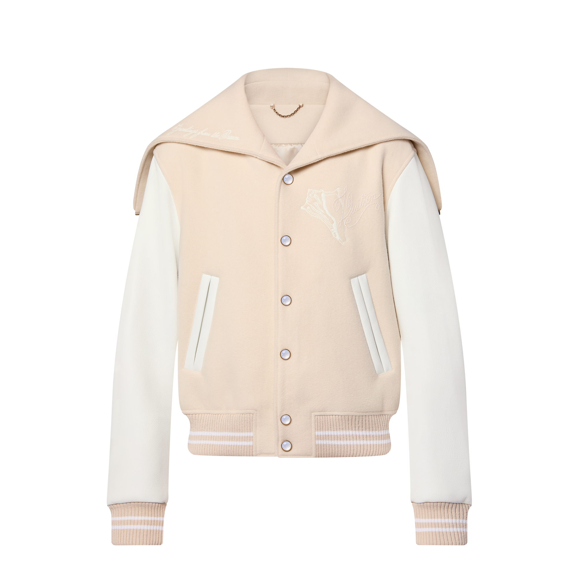 Giacca Varsity in pelle con collo marinière  Uomo Abbigliamento Capispalla e Cappotti | LOUIS VUITTON (Zoom prodotto)