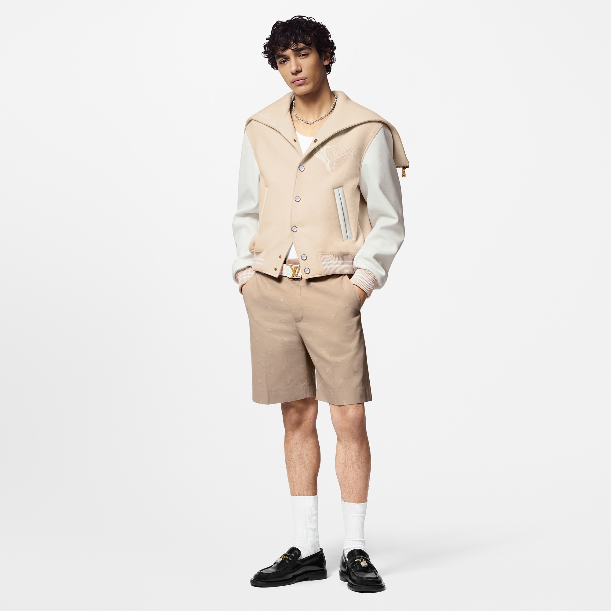 Giacca Varsity in pelle con collo marinière  Uomo Abbigliamento Capispalla e Cappotti | LOUIS VUITTON (Zoom prodotto)