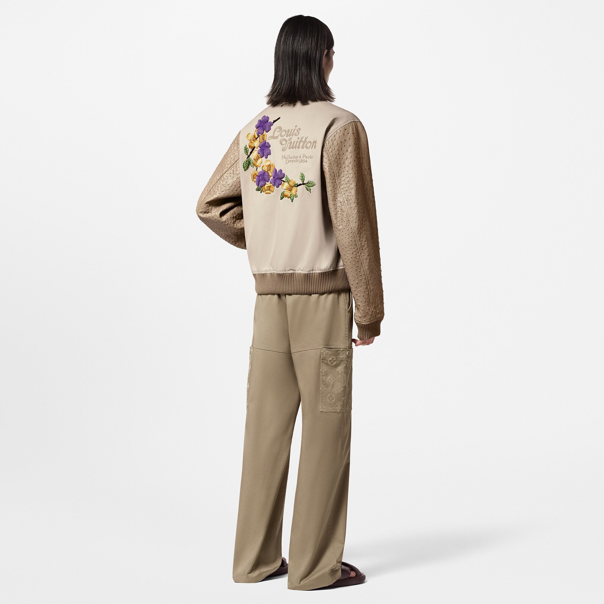 Giacca Varsity in pelle di struzzo ricamata  Uomo Abbigliamento Capispalla e Cappotti | LOUIS VUITTON (Zoom prodotto)