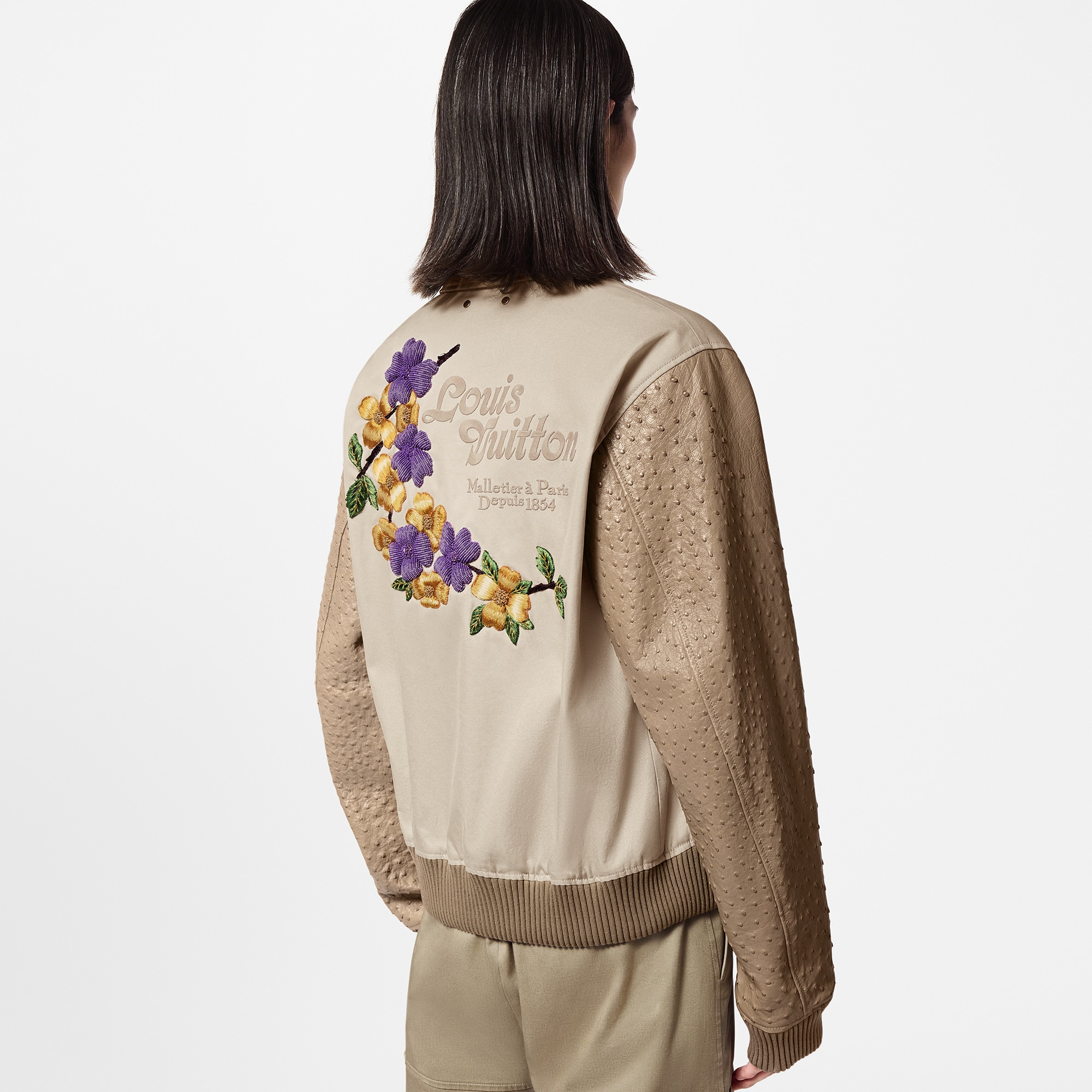 Giacca Varsity in pelle di struzzo ricamata  Uomo Abbigliamento Capispalla e Cappotti | LOUIS VUITTON (Zoom prodotto)