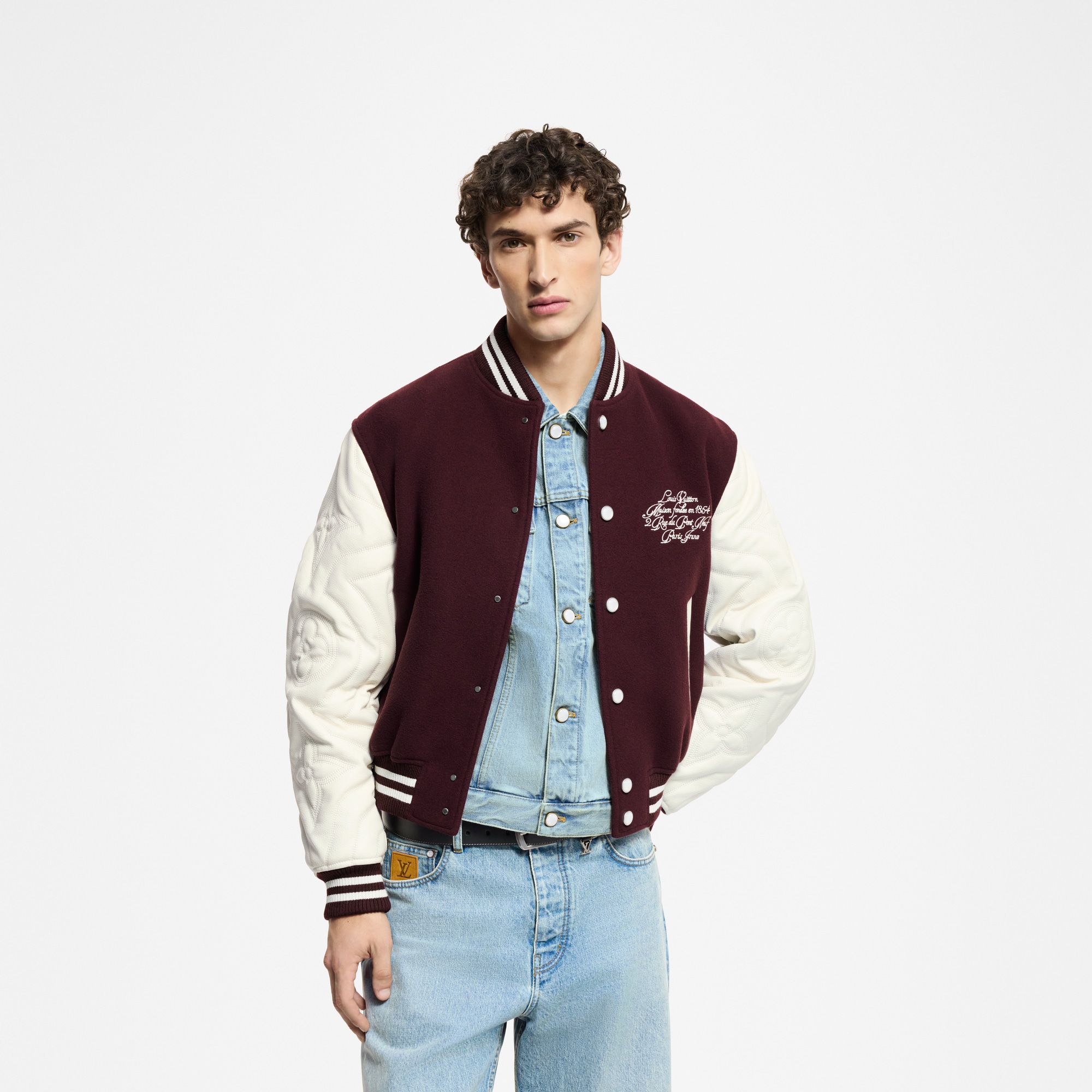 Giacca Varsity in pelle di vitello ricamata  Uomo Abbigliamento Capispalla e Cappotti | LOUIS VUITTON (Zoom prodotto)