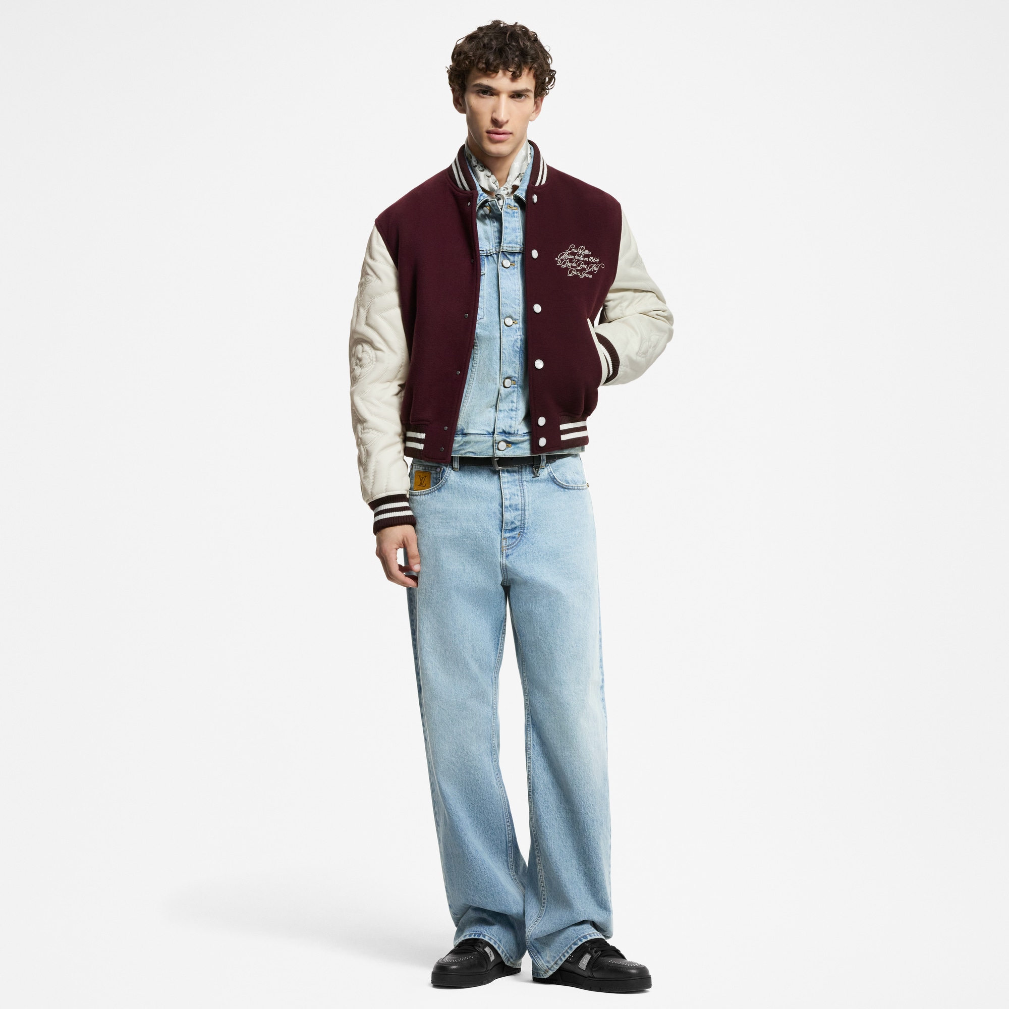 Giacca Varsity in pelle di vitello ricamata  Uomo Abbigliamento Capispalla e Cappotti | LOUIS VUITTON (Zoom prodotto)