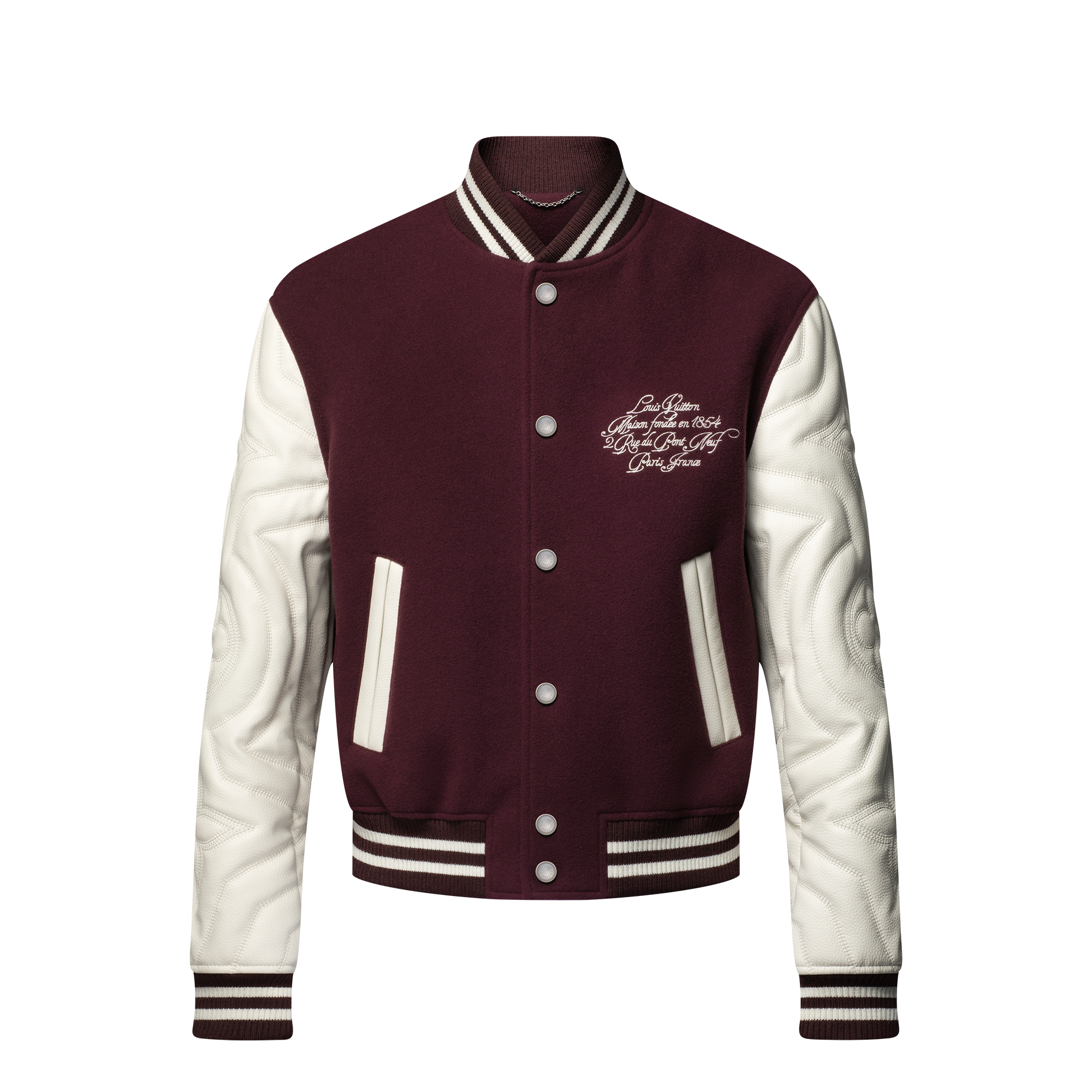 Giacca Varsity in pelle di vitello ricamata  Uomo Abbigliamento Capispalla e Cappotti | LOUIS VUITTON (Zoom prodotto)