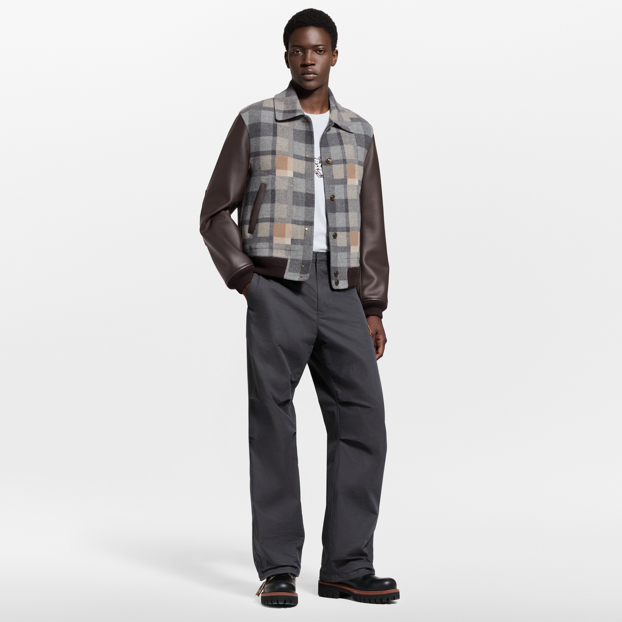 Giacca Varsity in pelle mista  Uomo Abbigliamento Capispalla e Cappotti | LOUIS VUITTON (Zoom prodotto)