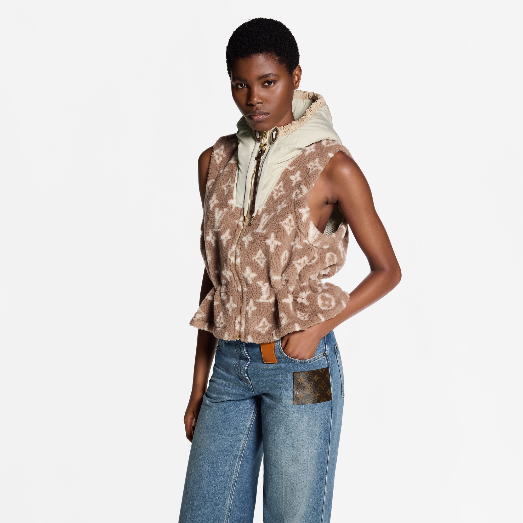 Gilet in pile con motivo Monogram  Donna Abbigliamento Cappotti e Giacche | LOUIS VUITTON (Zoom prodotto)