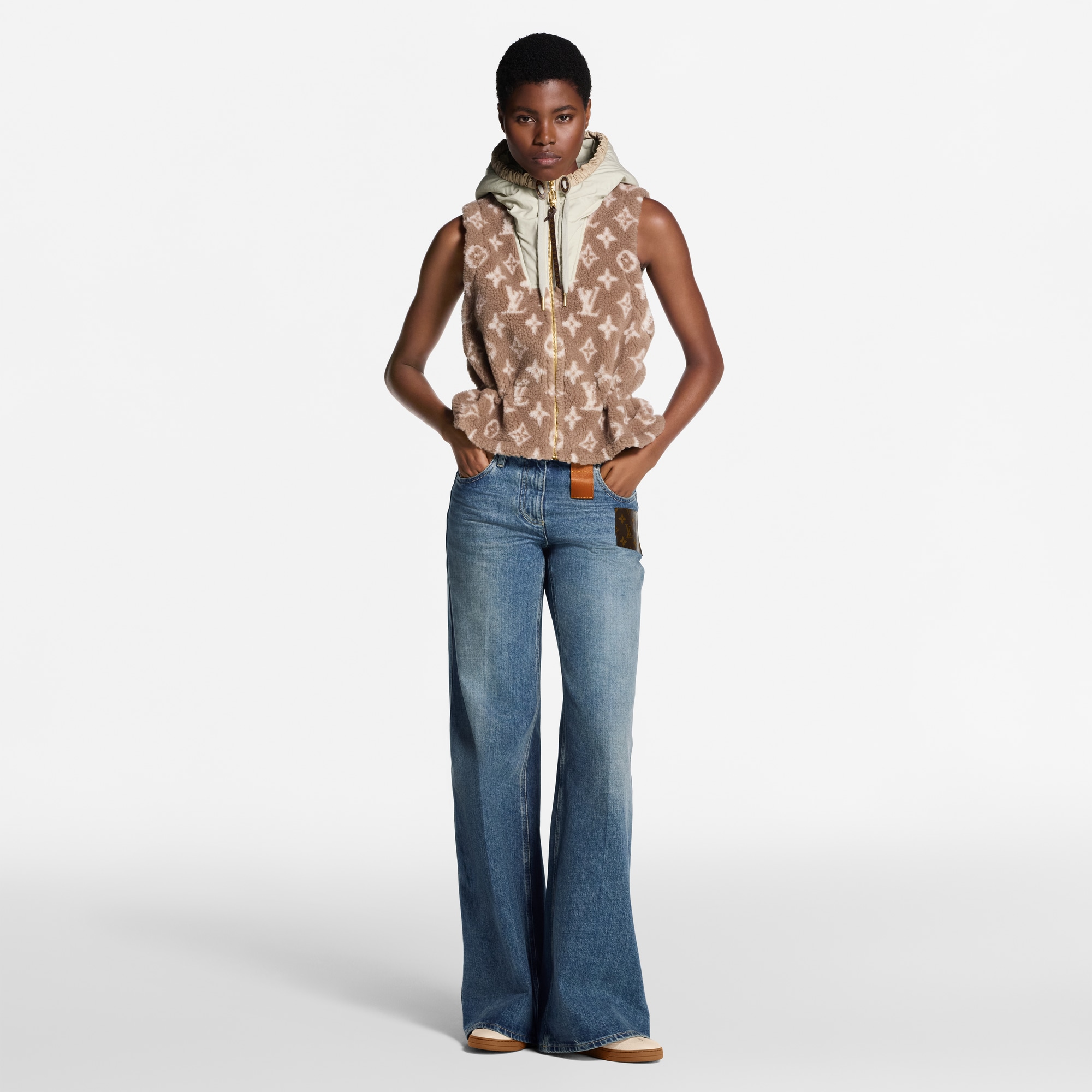 Gilet in pile con motivo Monogram  Donna Abbigliamento Cappotti e Giacche | LOUIS VUITTON (Zoom prodotto)
