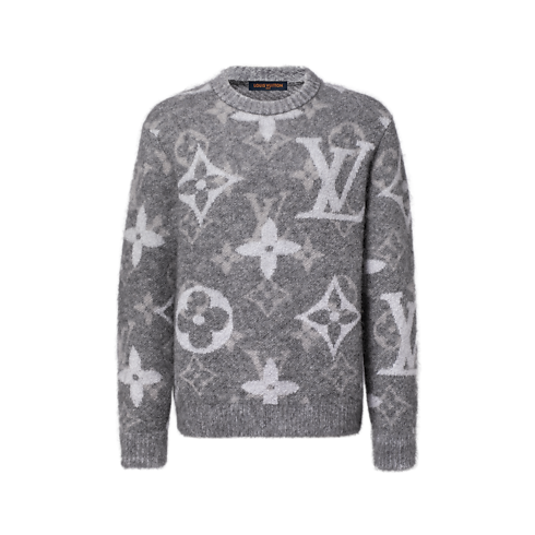 Girocollo a maniche lunghe con motivo Monogram front view