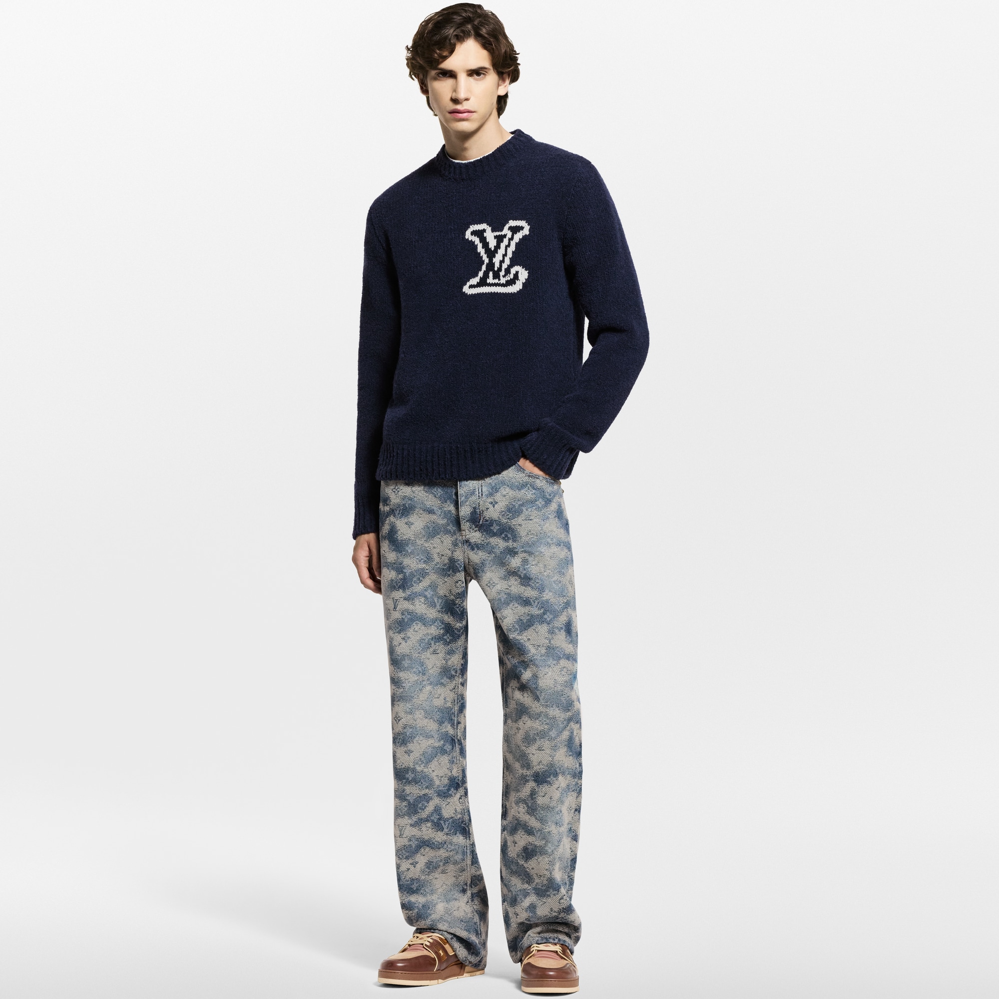 Girocollo con iniziali LV a intarsio  Uomo Abbigliamento Tutti i Capi di Abbigliamento | LOUIS VUITTON (Zoom prodotto)
