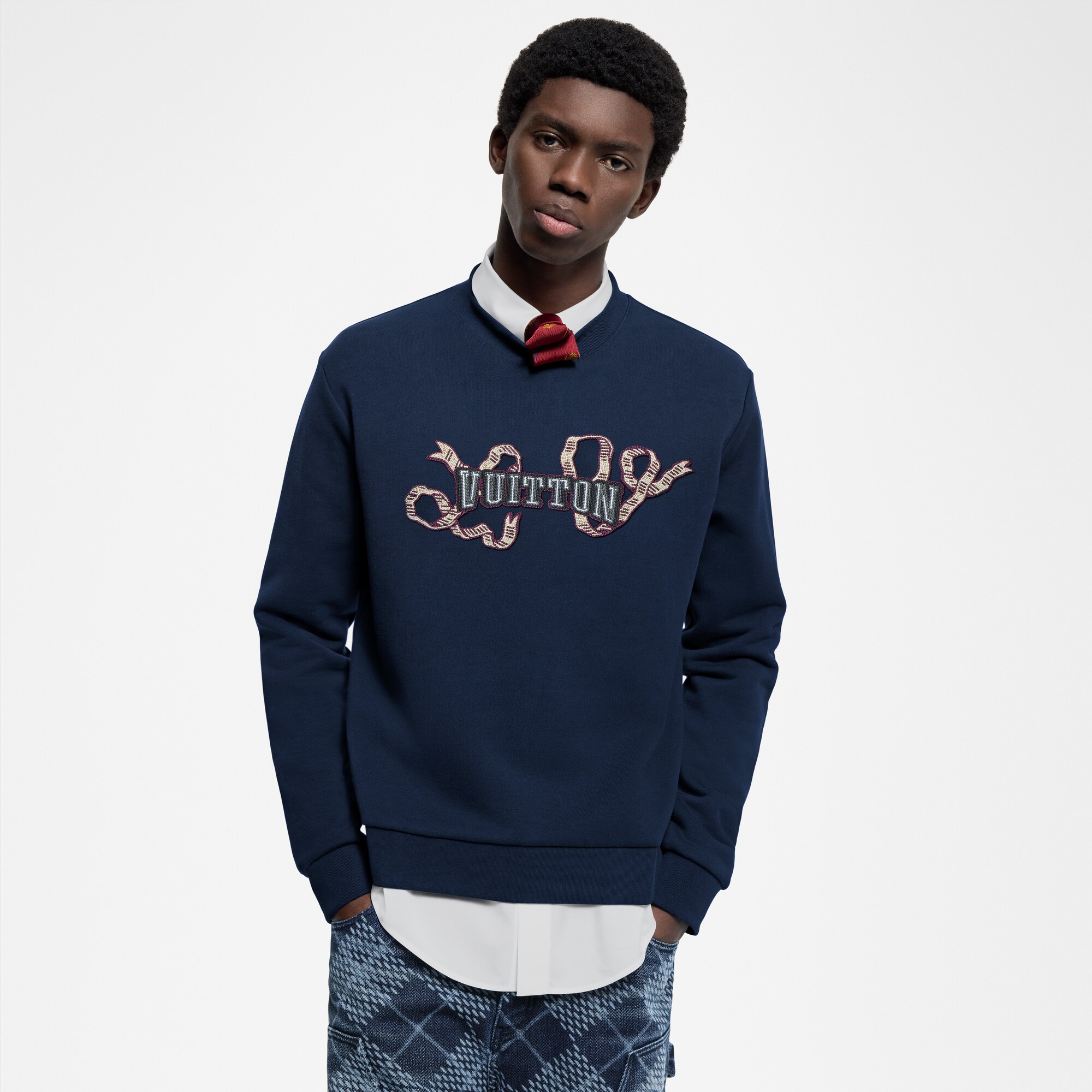Girocollo in cotone con ricami  Uomo Abbigliamento Tutti i Capi di Abbigliamento | LOUIS VUITTON (Zoom prodotto)