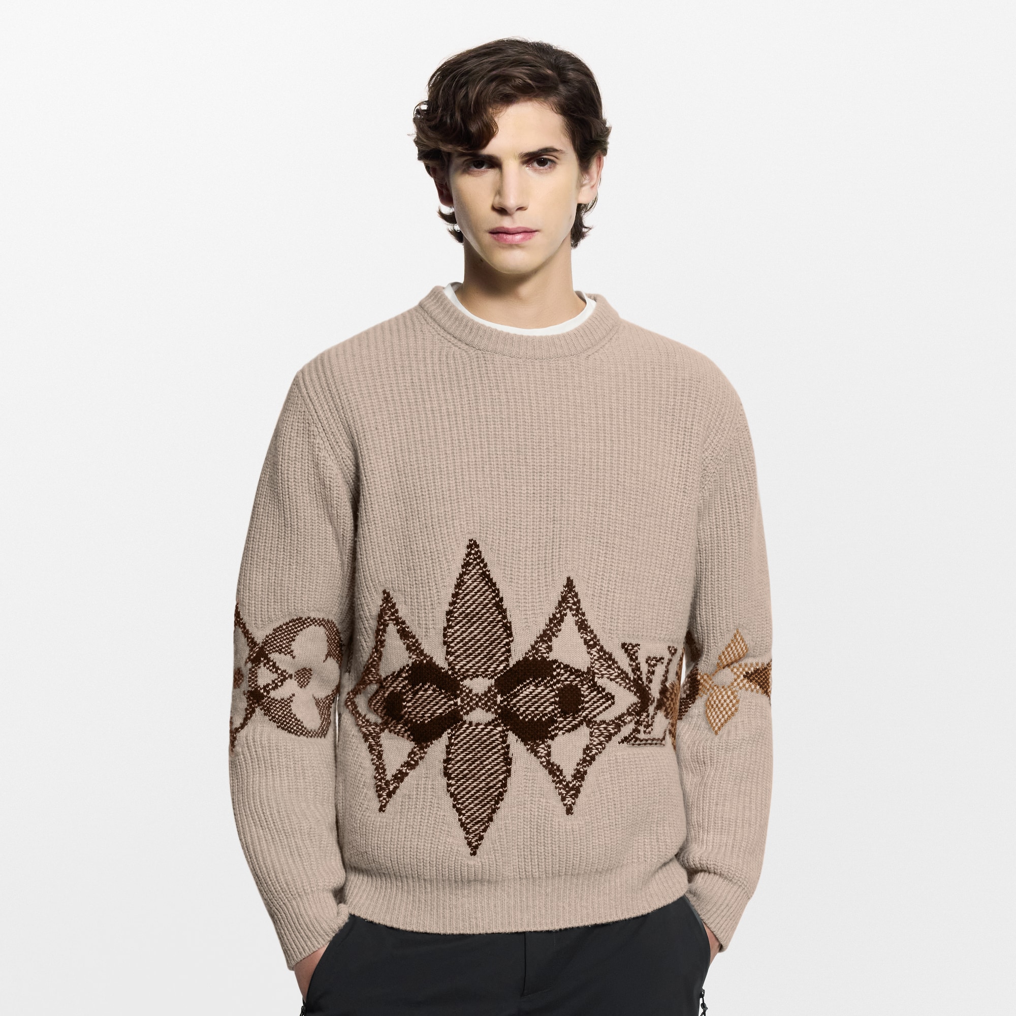 Girocollo lavorato a maglia con motivo grafico  Novità Per gli uomini LV Ski | LOUIS VUITTON (Zoom prodotto)