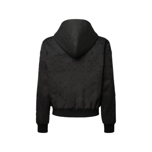 Giubbotto con cappuccio, motivo Monogram Surplus e decori back view