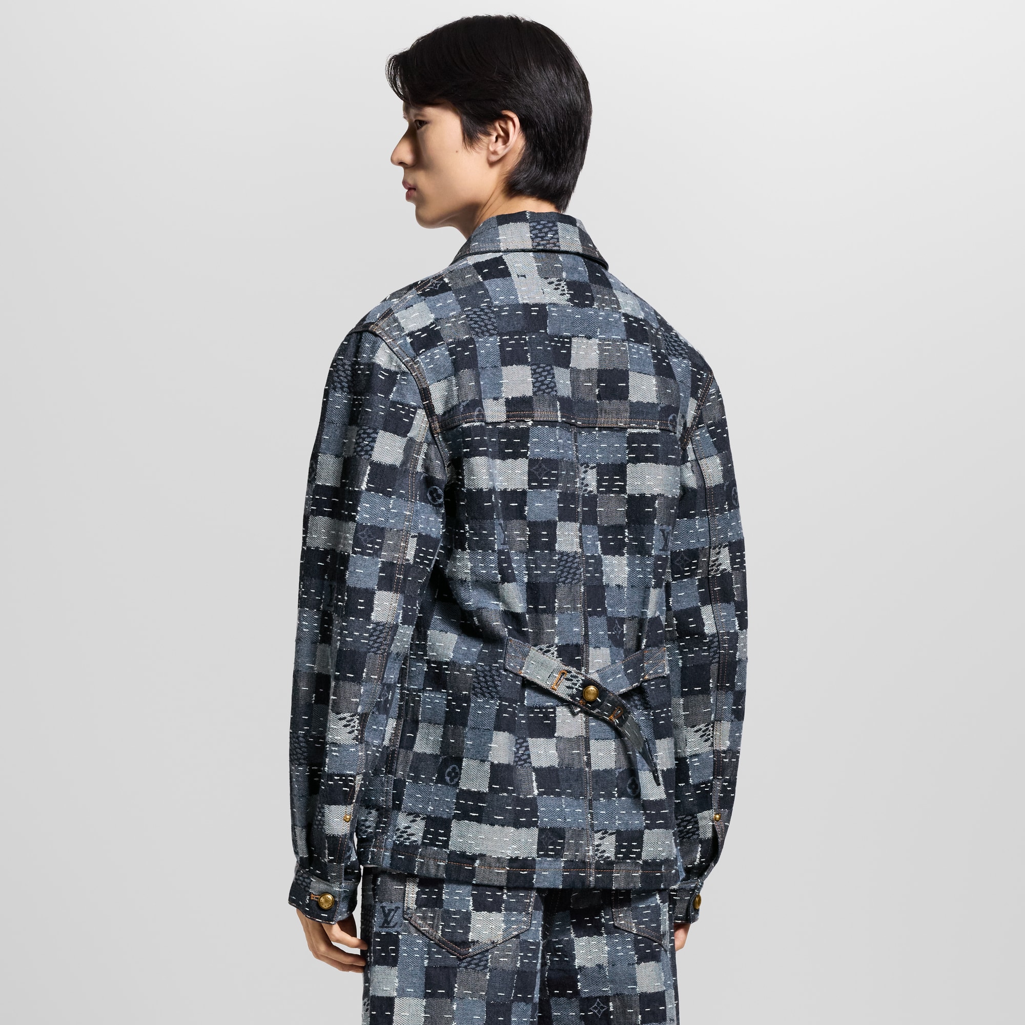 Giubbotto in denim in stile workwear con motivo Damier  Uomo Abbigliamento Capispalla e Cappotti | LOUIS VUITTON (Zoom prodotto)