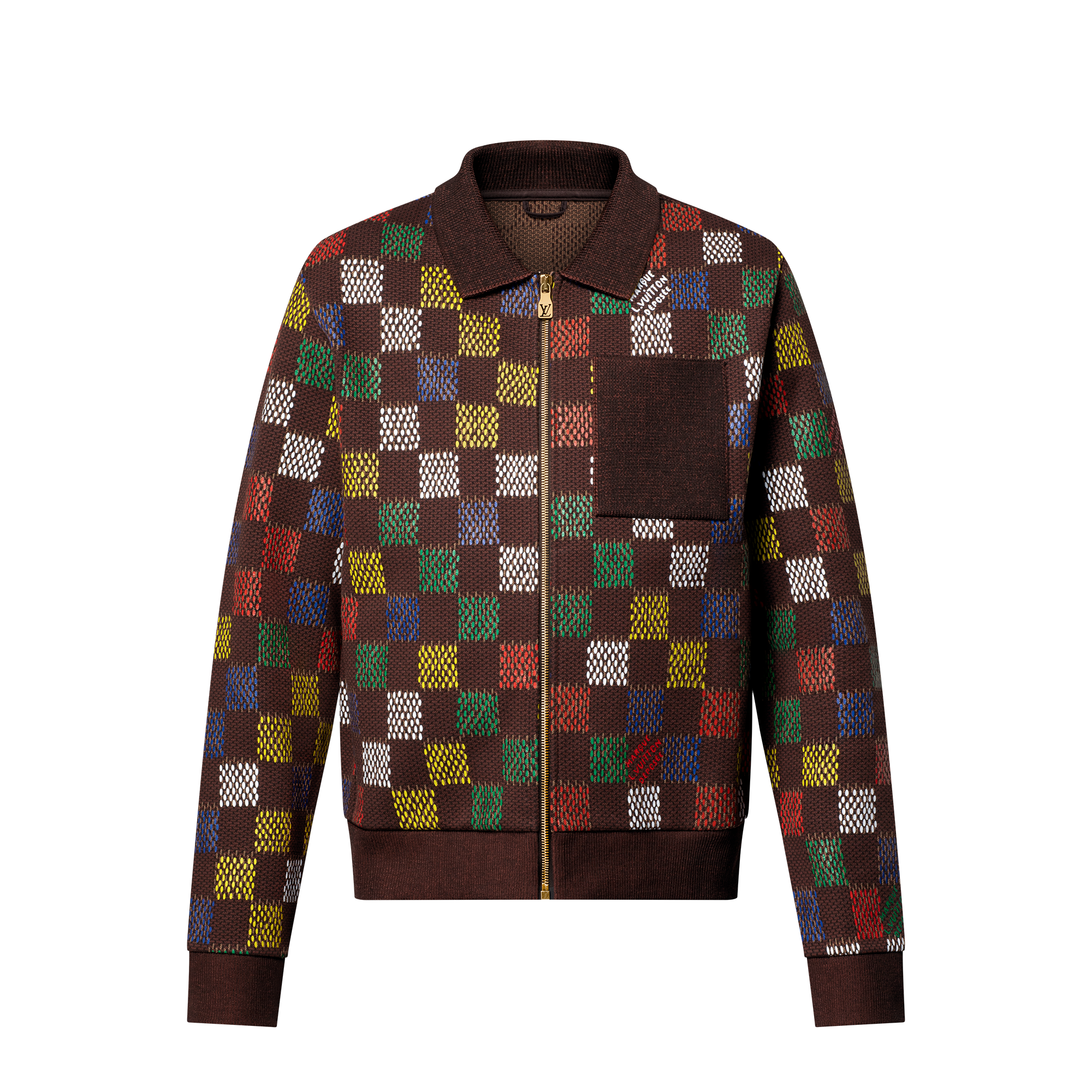Giubbotto in jersey di cotone con motivo Damier in trama jacquard  Uomo Abbigliamento Tutti i Capi di Abbigliamento | LOUIS VUITTON (Zoom prodotto)