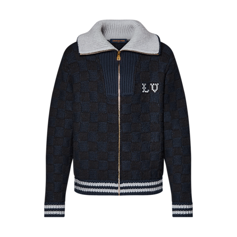 Giubbotto in maglia con motivo Damier Uomo Abbigliamento Tutti i Capi di Abbigliamento | LOUIS VUITTON (Zoom prodotto)
