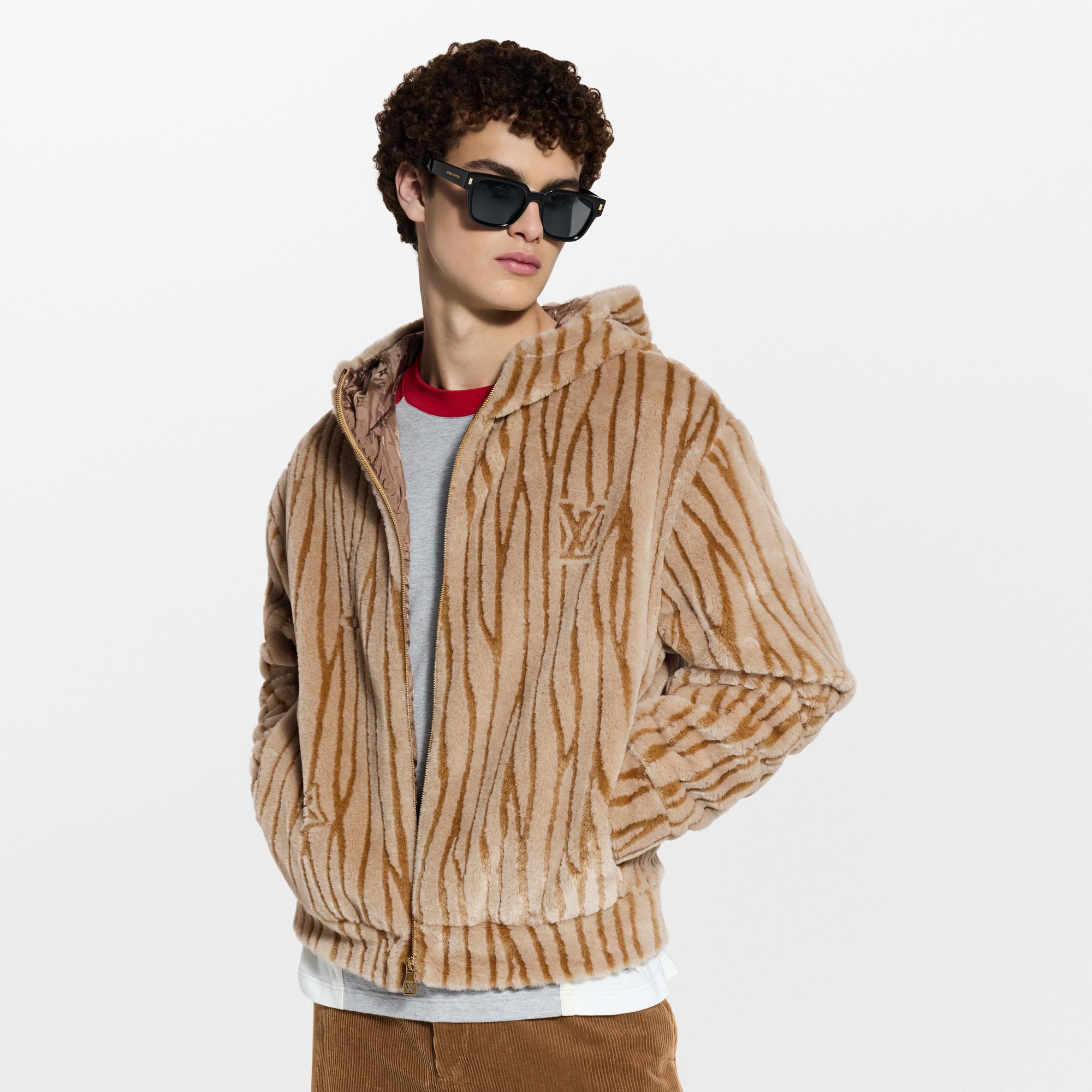 Giubbotto in pile con cappuccio e motivo Epi  Novità Per gli uomini LV Ski | LOUIS VUITTON (Zoom prodotto)