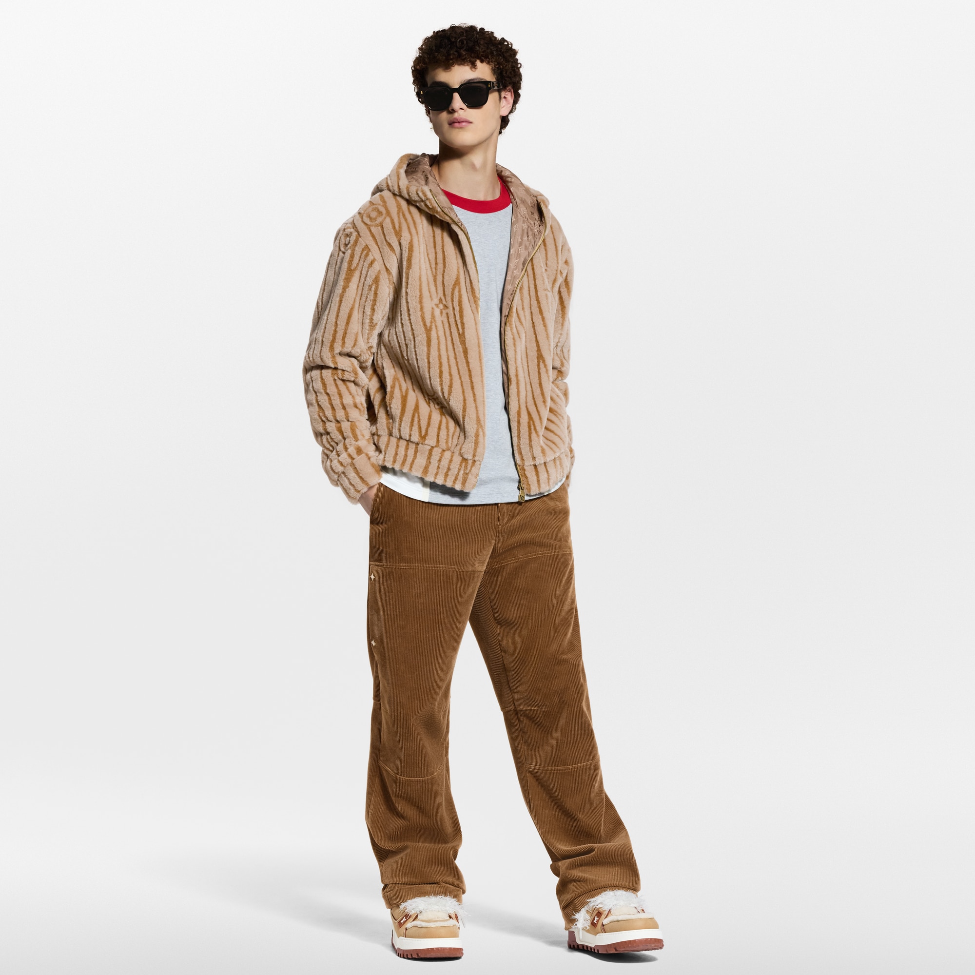 Giubbotto in pile con cappuccio e motivo Epi  Novità Per gli uomini LV Ski | LOUIS VUITTON (Zoom prodotto)