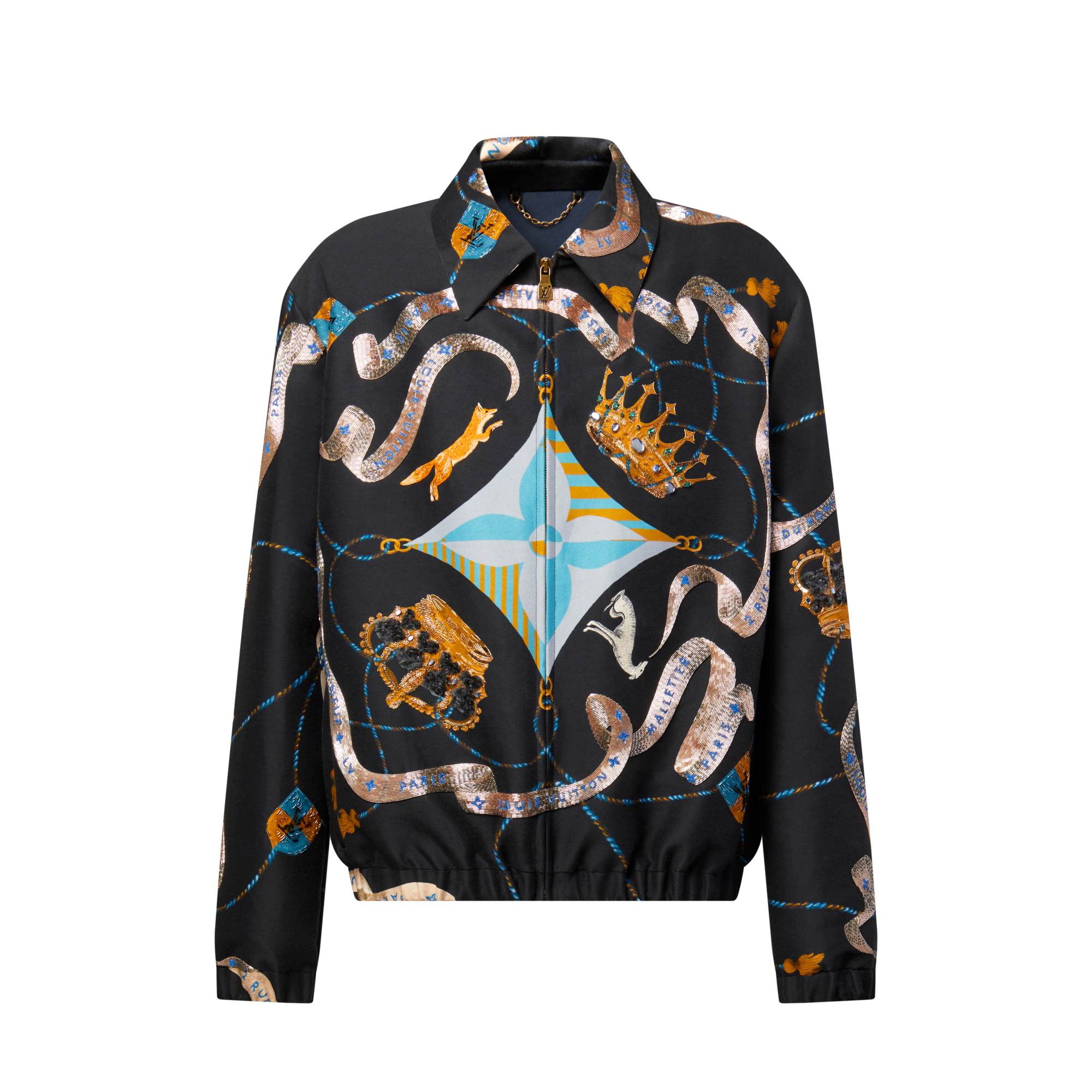 Giubbotto in satin con decoro  Uomo Abbigliamento Capispalla e Cappotti | LOUIS VUITTON (Zoom prodotto)