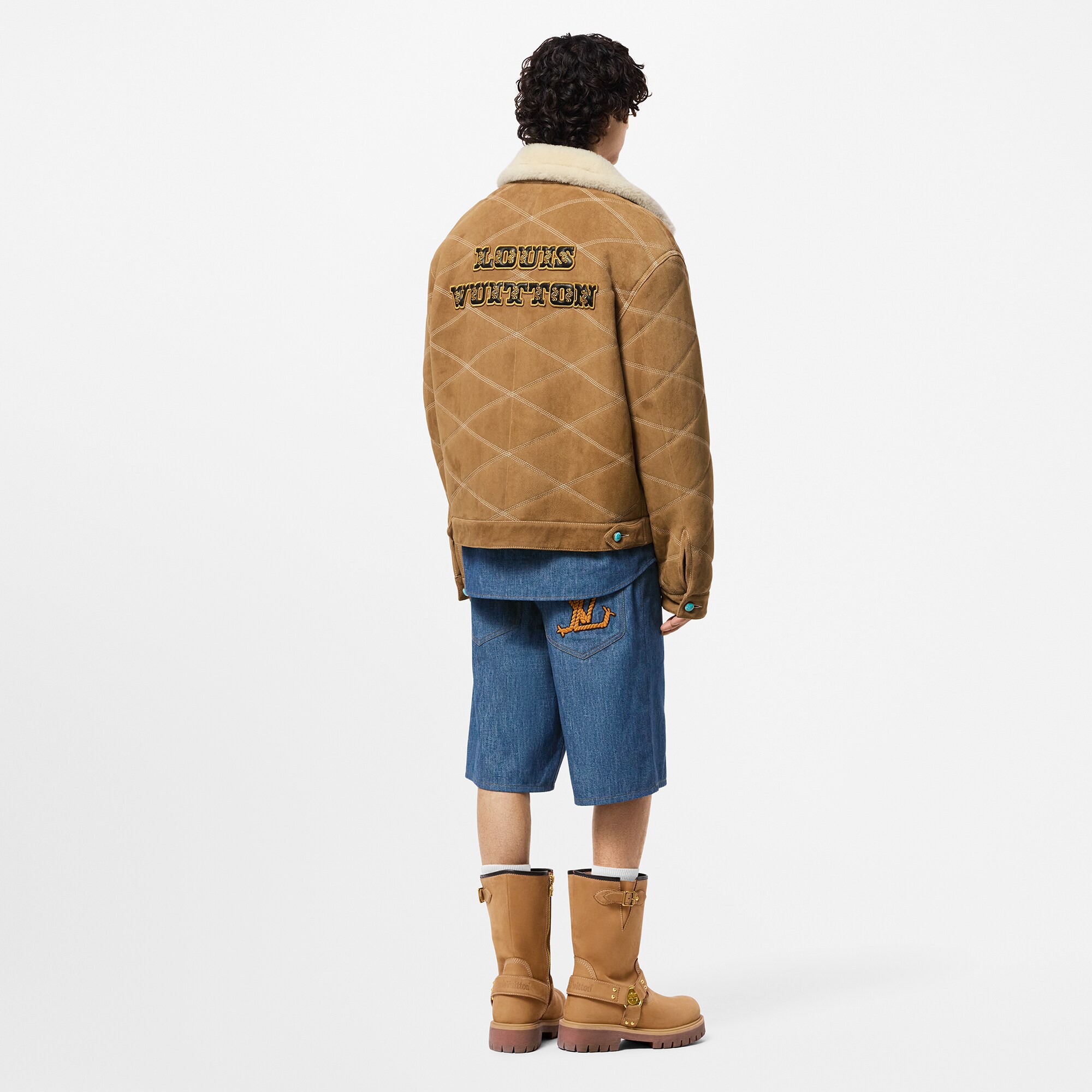 Giubbotto in stile workwear in shearling ricamato  Uomo Abbigliamento Capispalla e Cappotti | LOUIS VUITTON (Zoom prodotto)